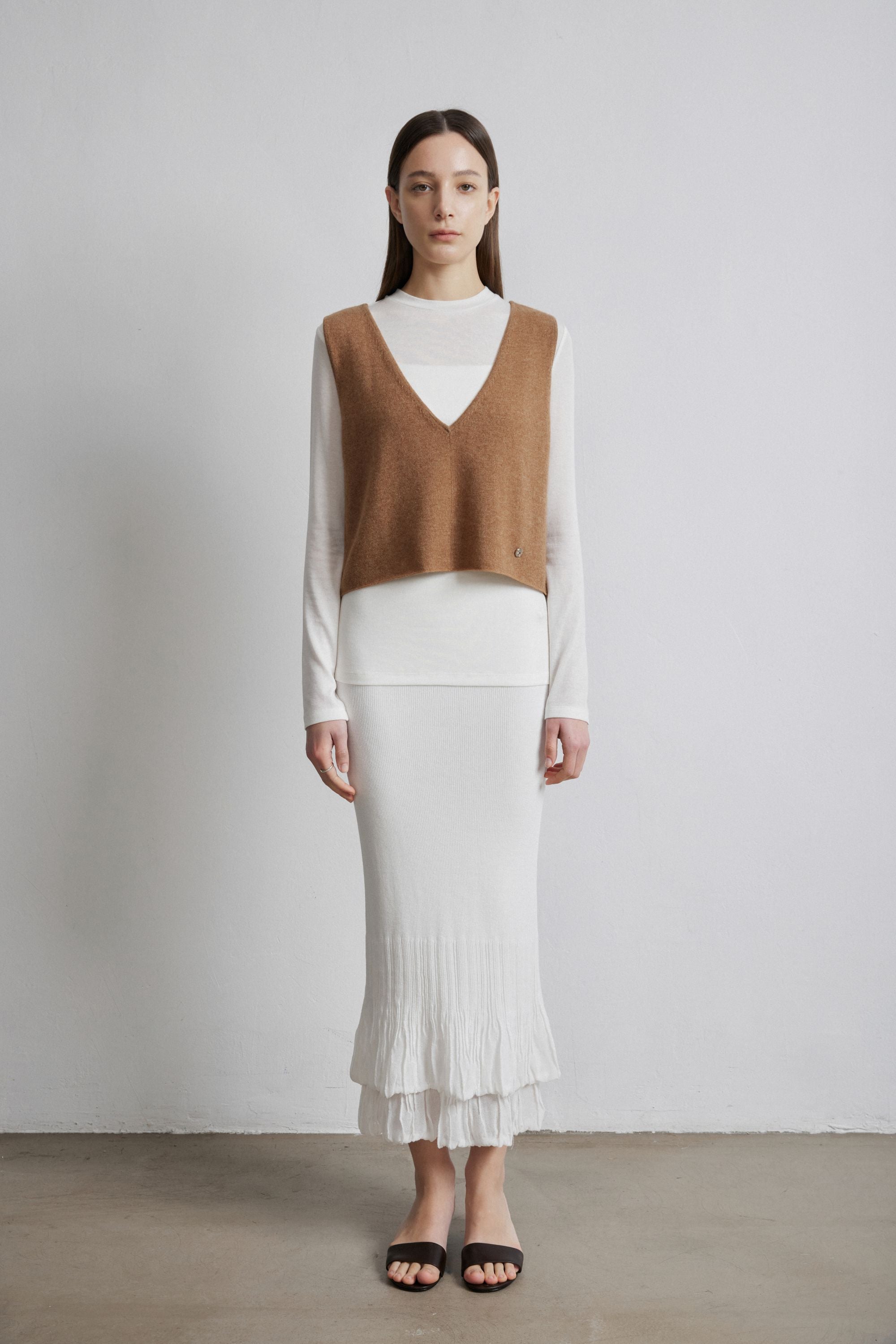 ALICIA cashmere tank top (Brown)