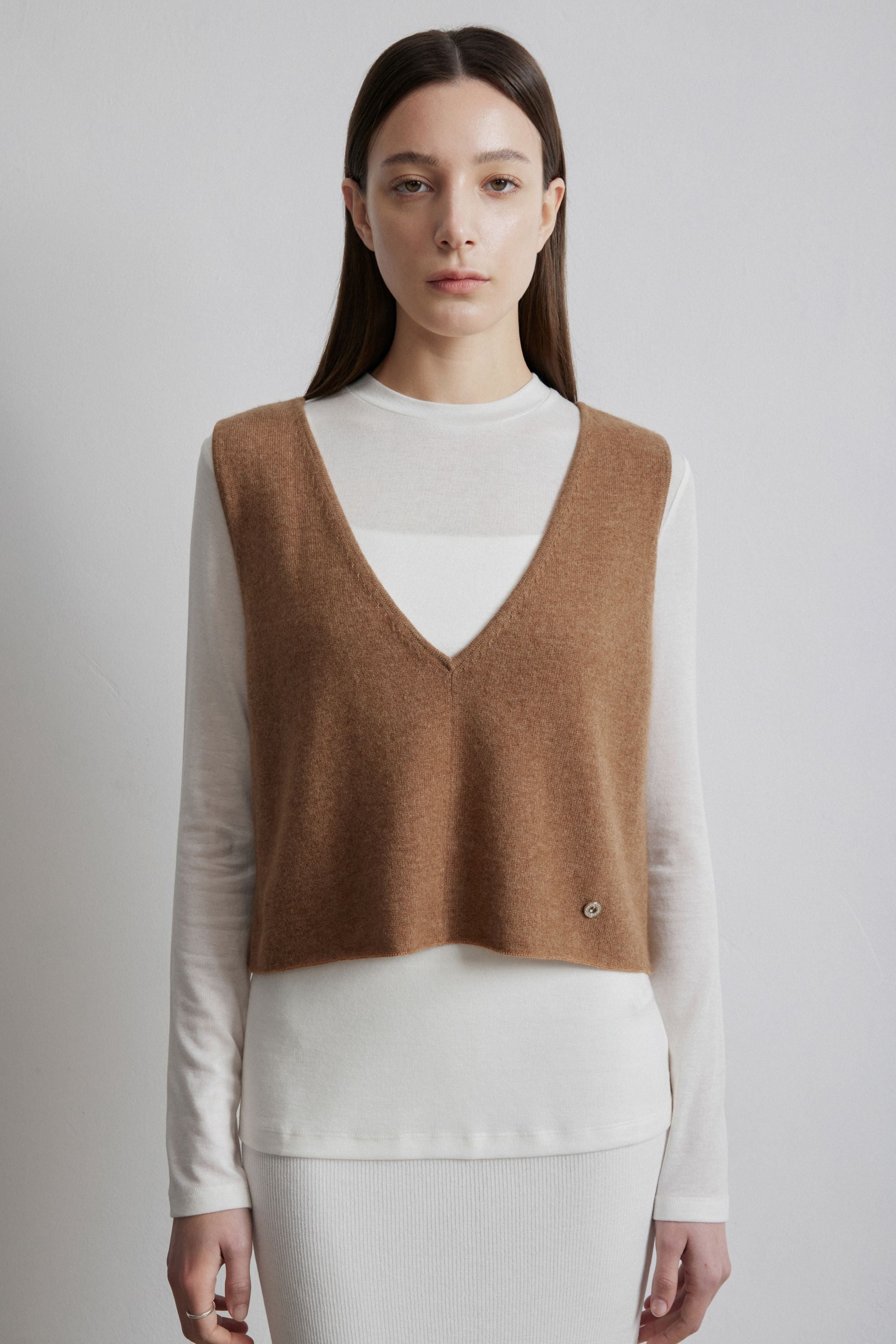 ALICIA cashmere tank top (Brown)