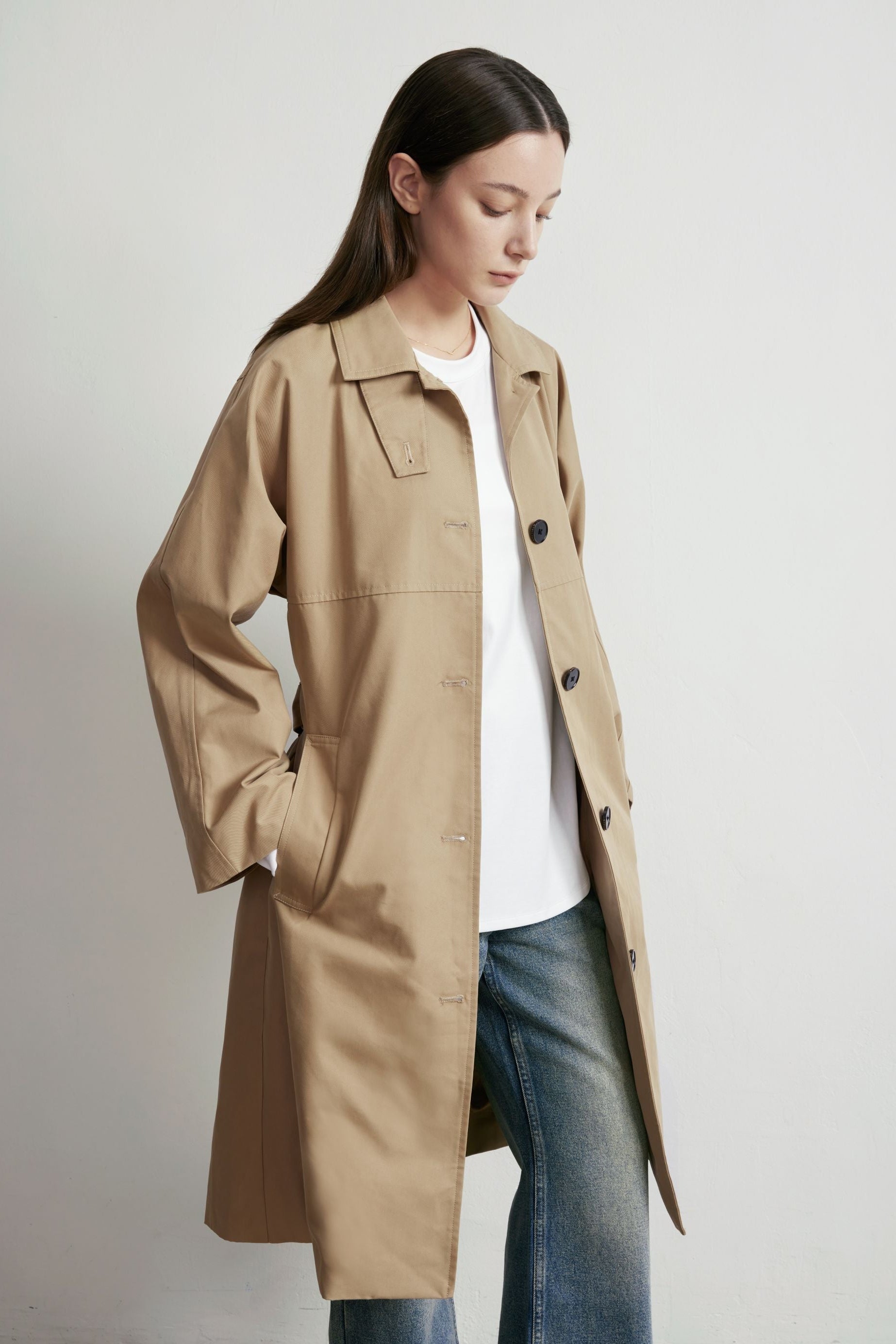 AMARA cotton trench coat (Sand)