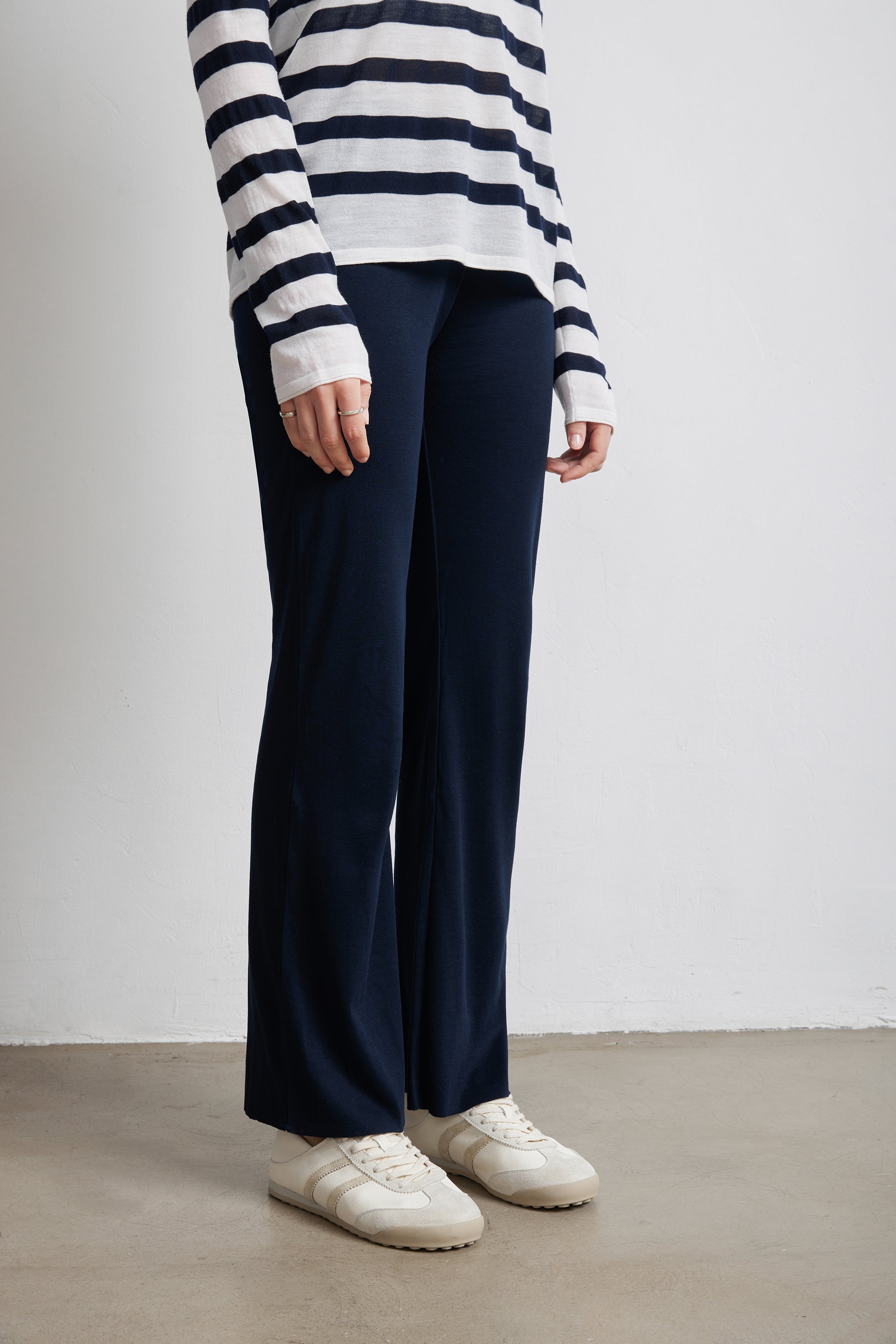 ORGANIC PIMA cotton-jersey pants (Navy)