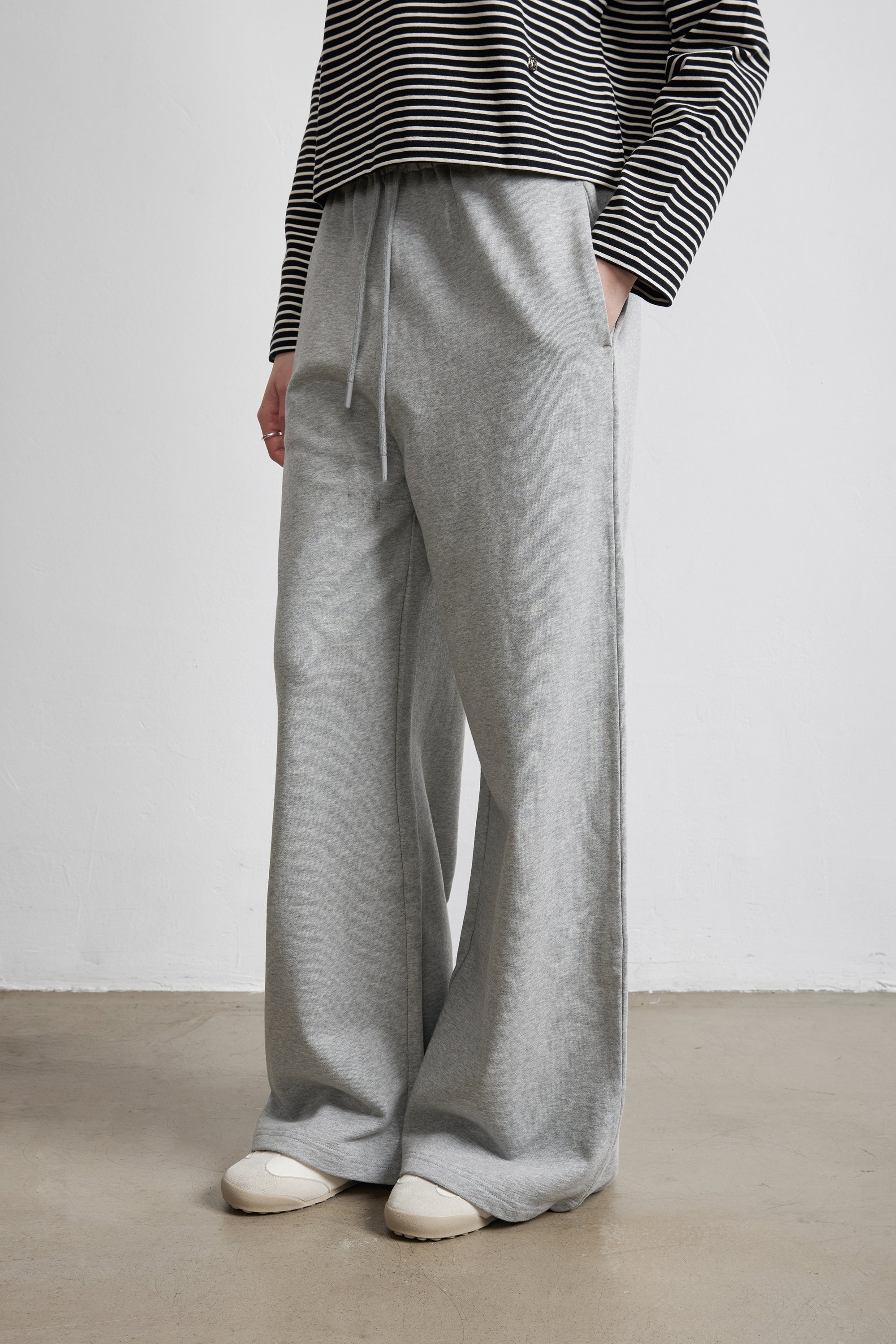 FLY cotton wide leg pants (Grey)