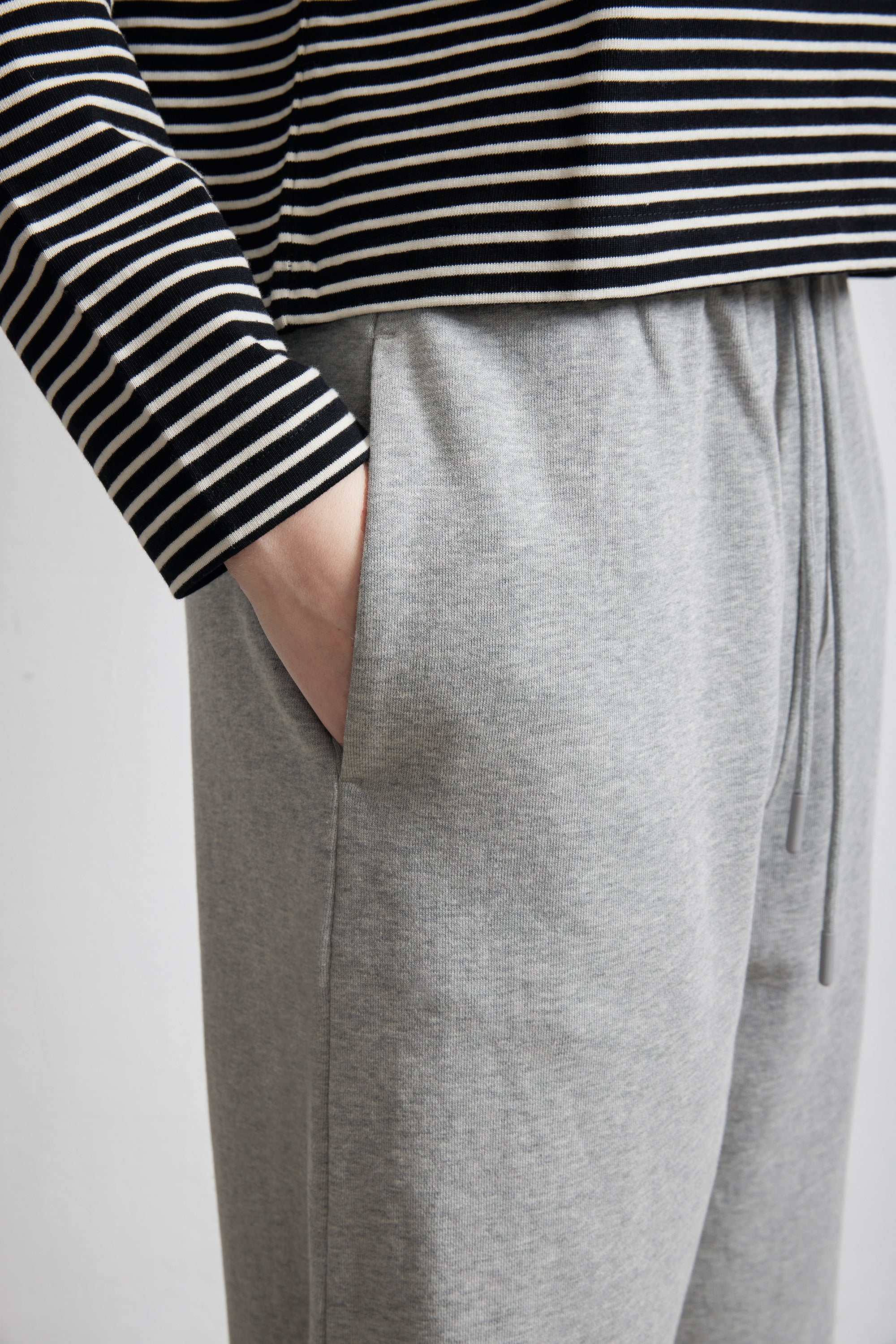FLY cotton wide leg pants (Grey)