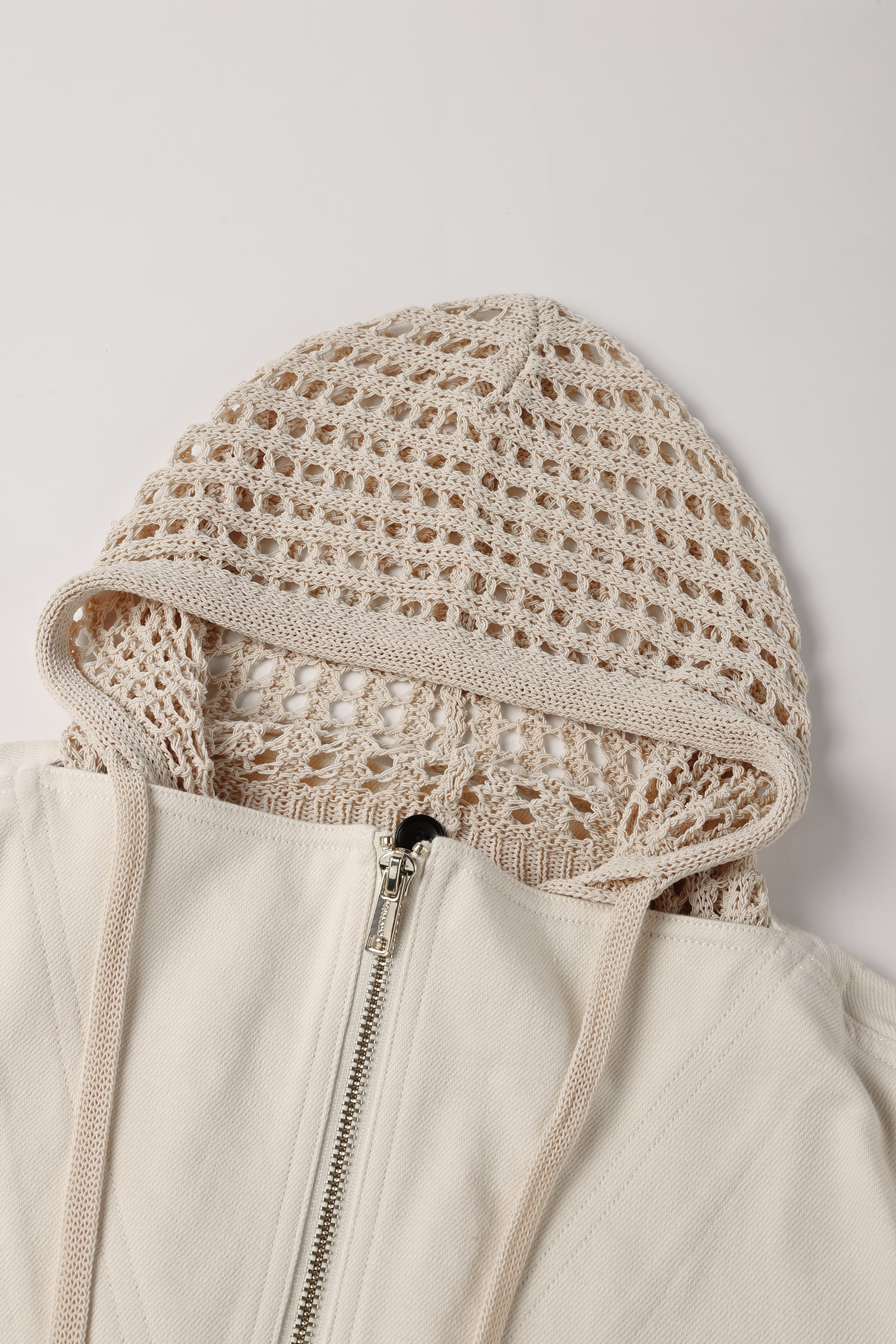 VENNY organic cotton jacket w net hoodie (Natural)