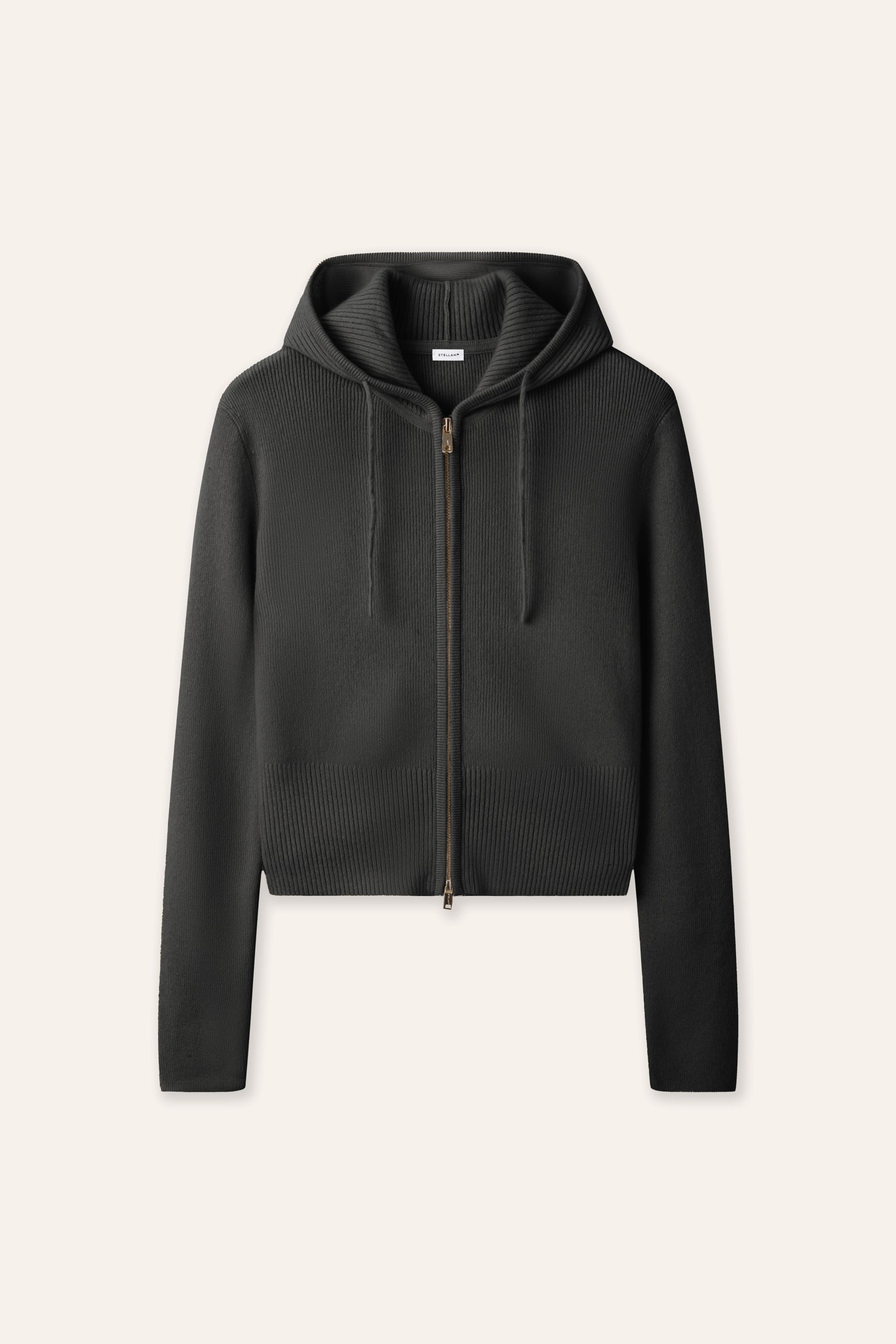 VERENA cotton zip-up jacket (Black)