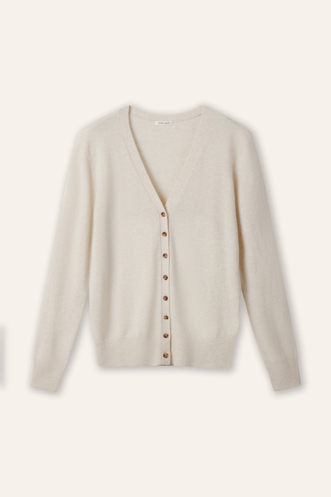 AMELIA superfine cashmere cardigan (Oatmeal) - STELLAM