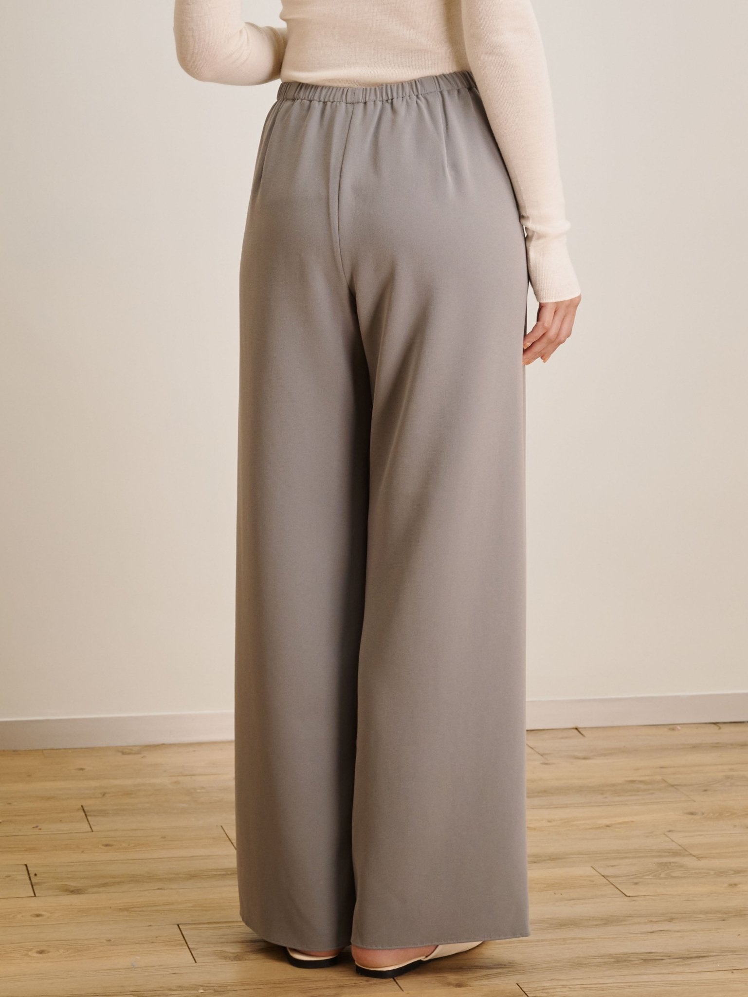 CADY wide-leg pants (Grey) - STELLAM