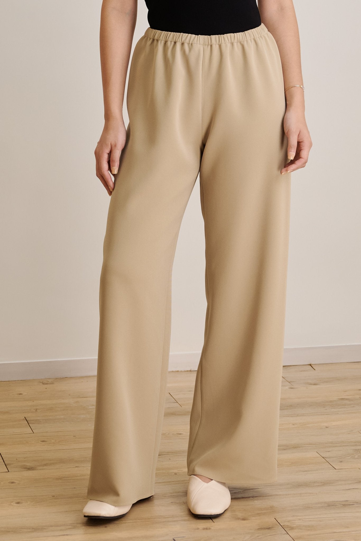 CADY wide-leg pants (Khaki) - STELLAM