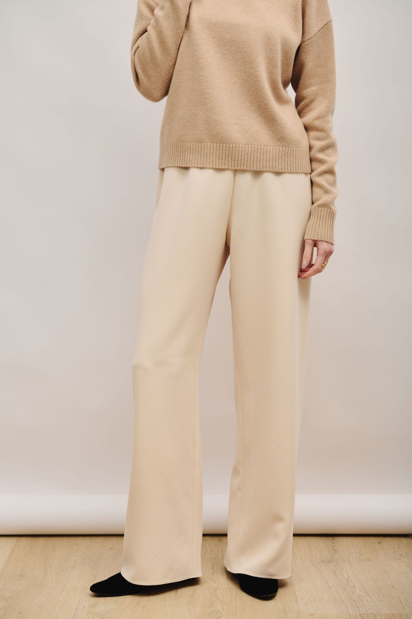 CADY wide-leg pants (Milk) - STELLAM