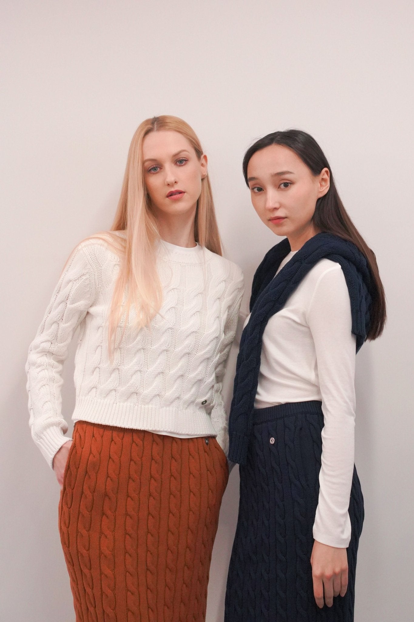 CARMEN cotton cable-knit sweater (White) - STELLAM