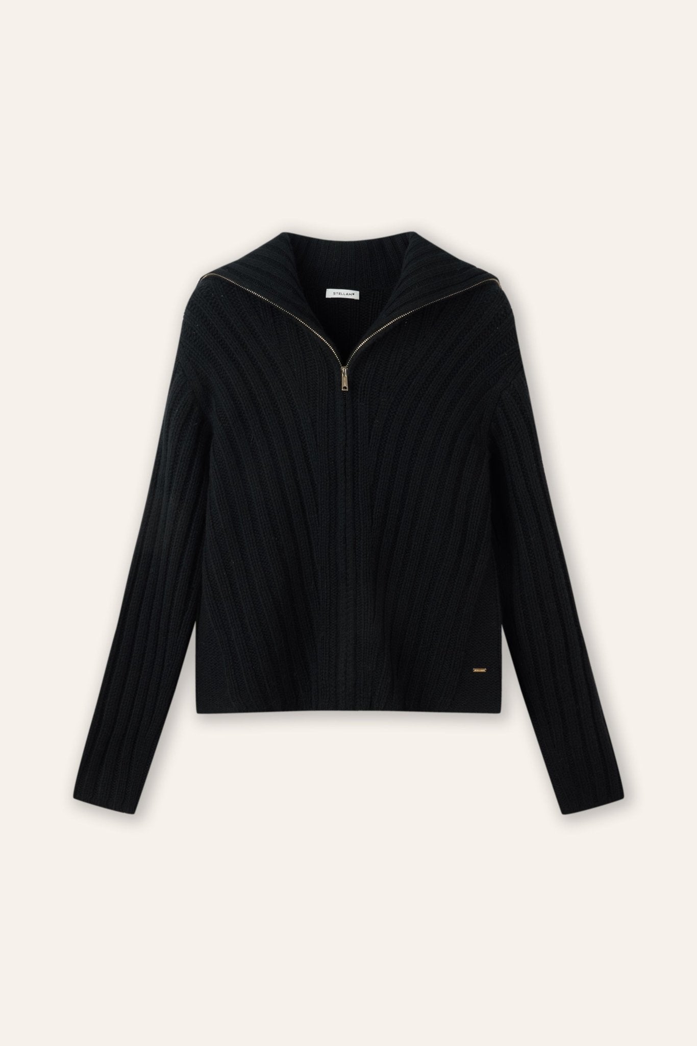 CATHY wool zip jacket (Black) - STELLAM
