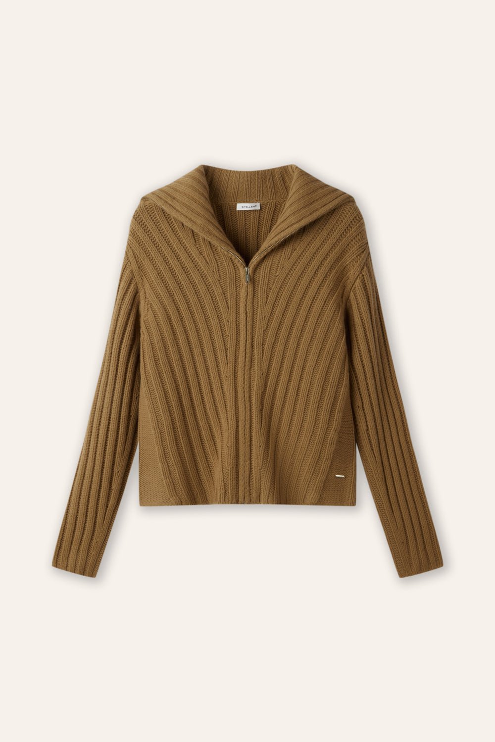 CATHY wool zip jacket (Camel) - STELLAM