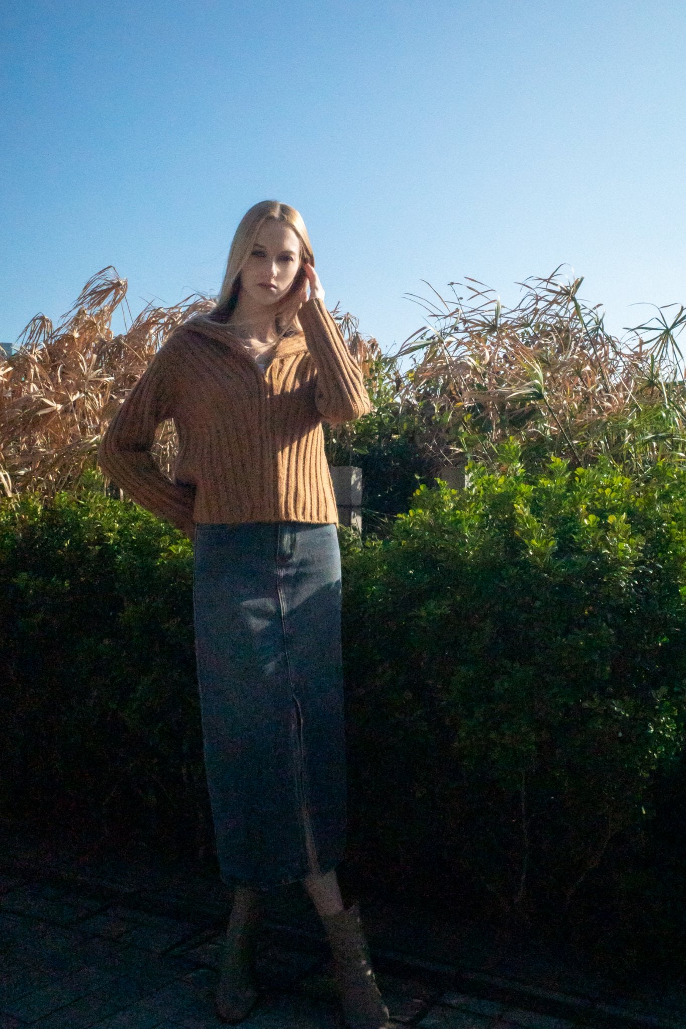 CATHY wool zip jacket (Camel) - STELLAM