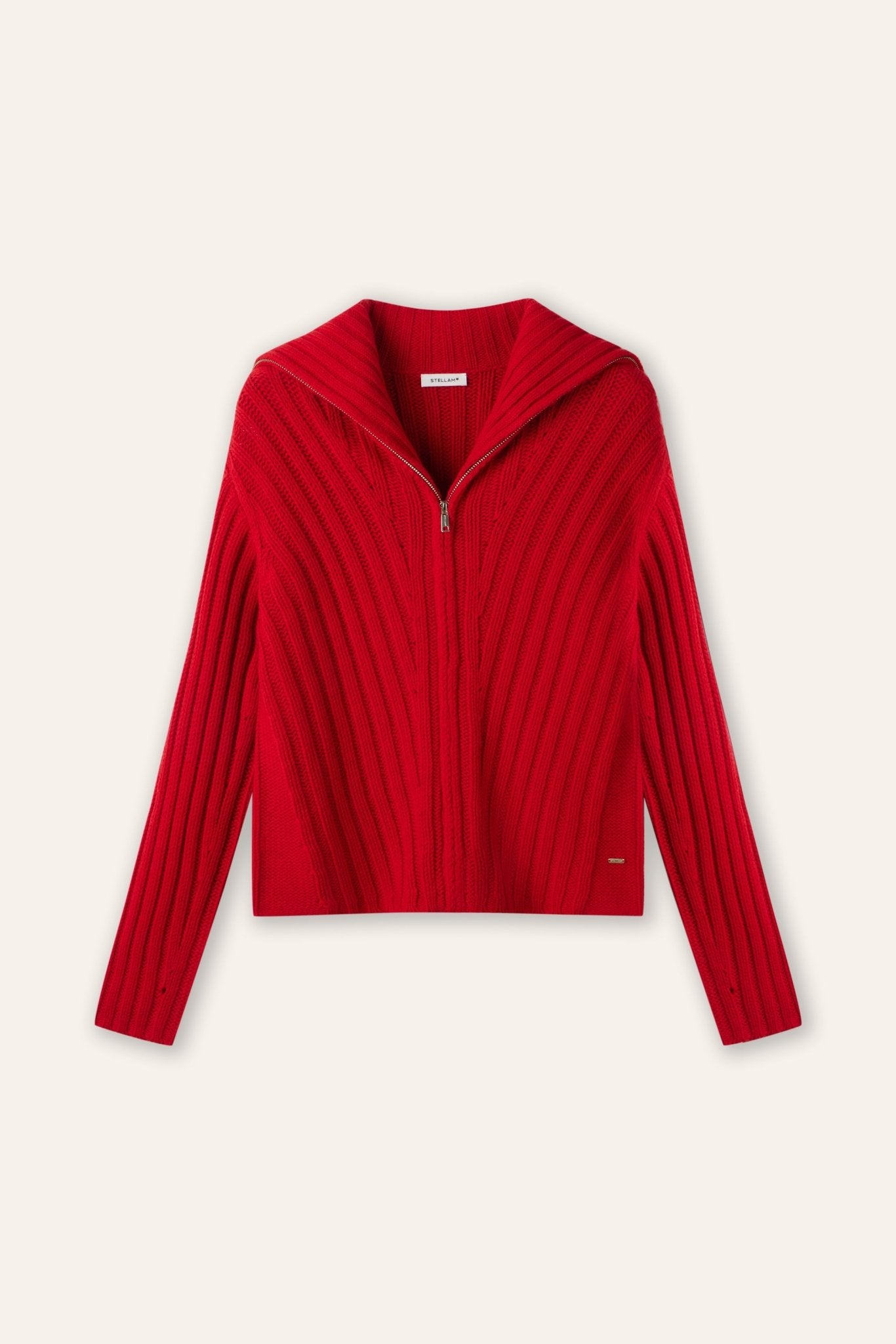CATHY wool zip jacket (Red) - STELLAM