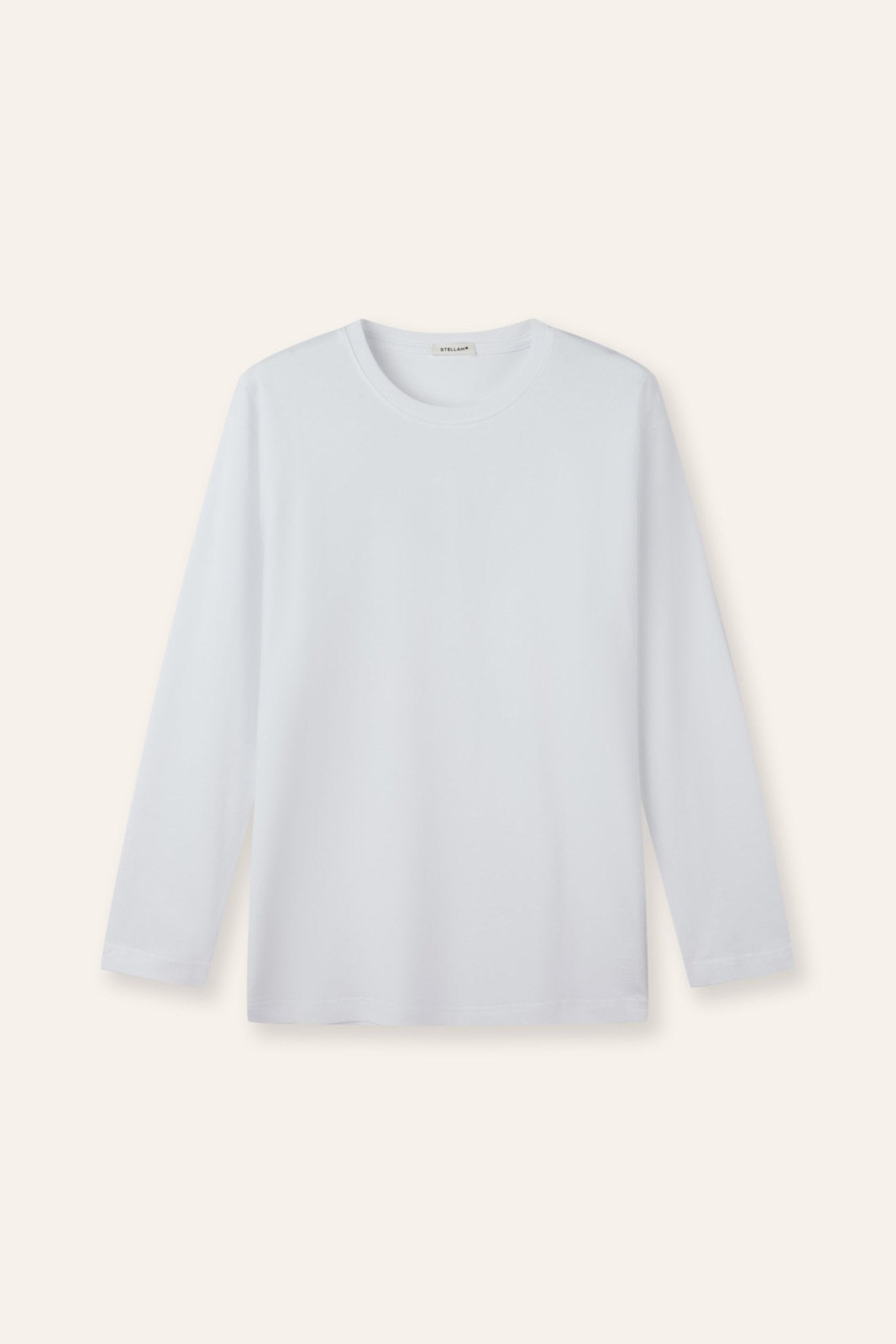 CILES cotton longsleeves top (White) - STELLAM