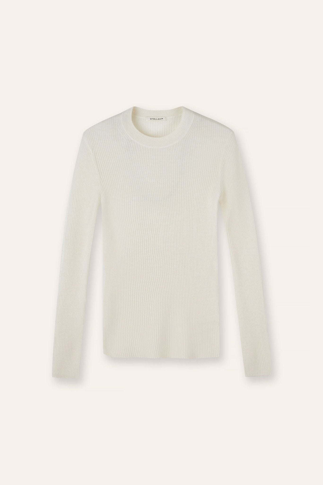 CINDY superfine knit crew top (Milk) - STELLAM