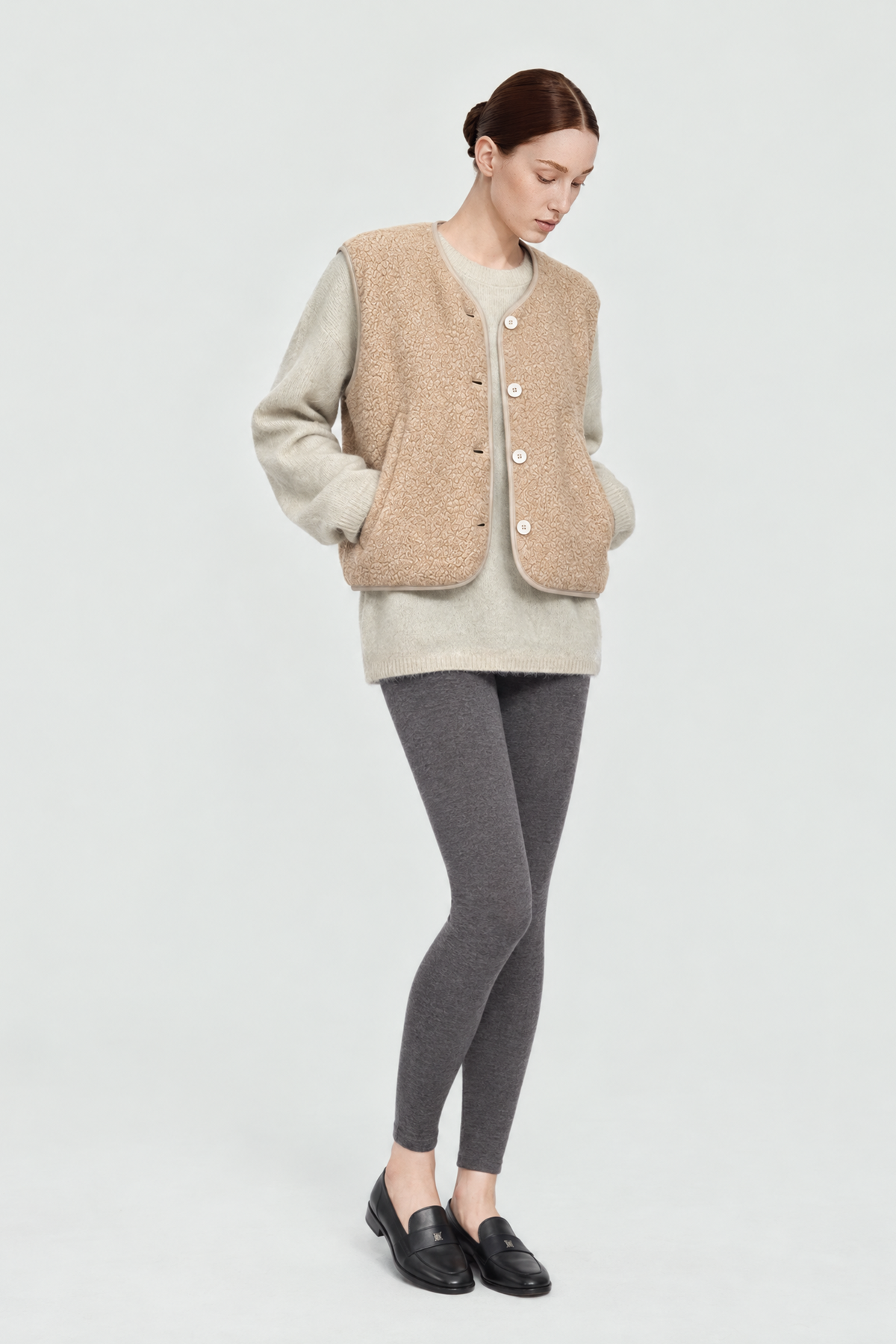 COSY seamless extra-fine wool leggings (Grey)