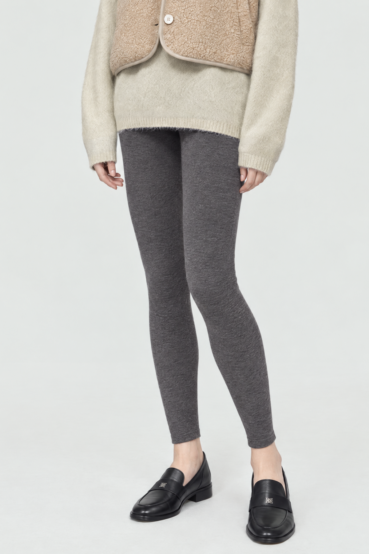 COSY seamless extra-fine wool leggings (Grey)