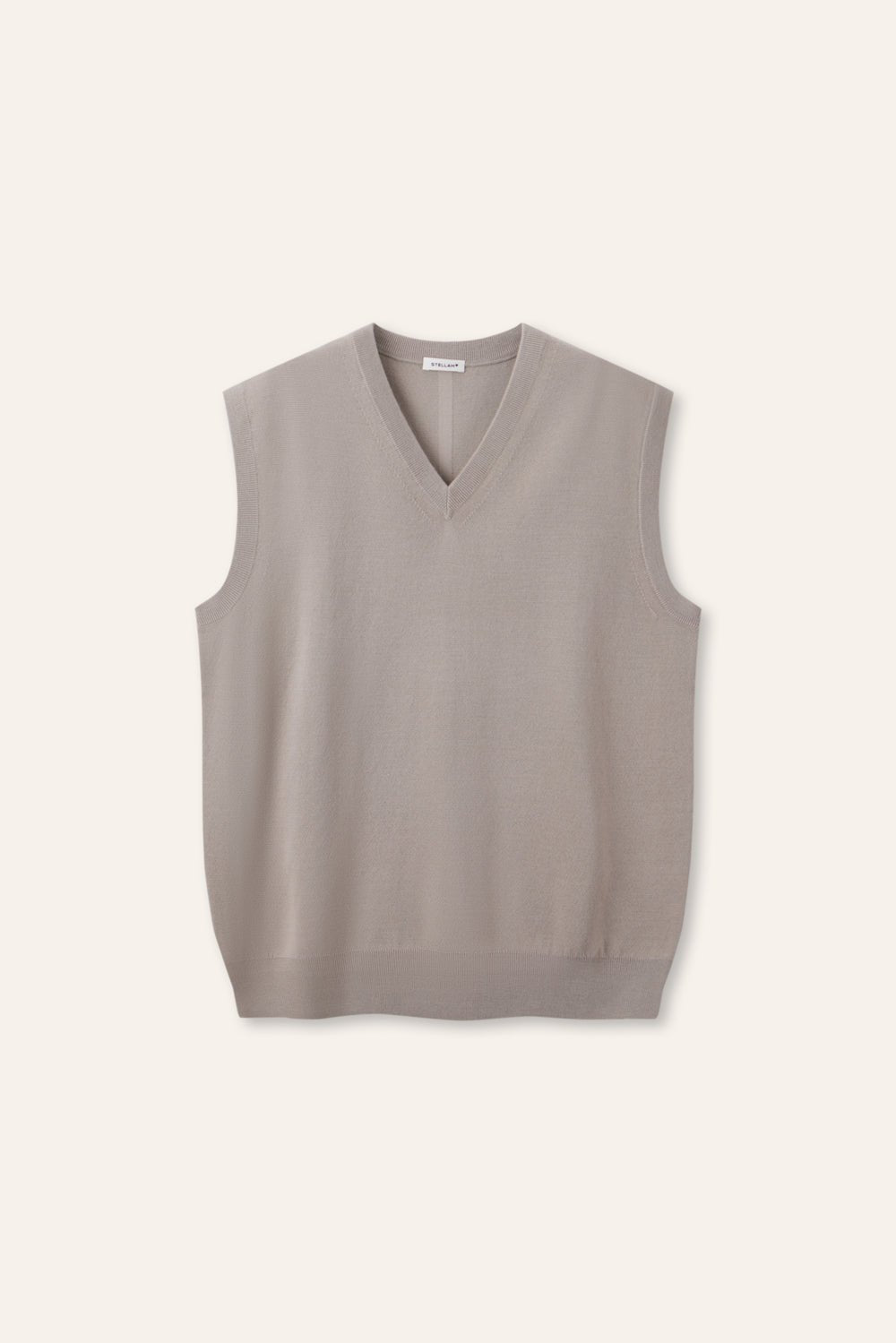 CREM v-neck tank top (Stone) - STELLAM