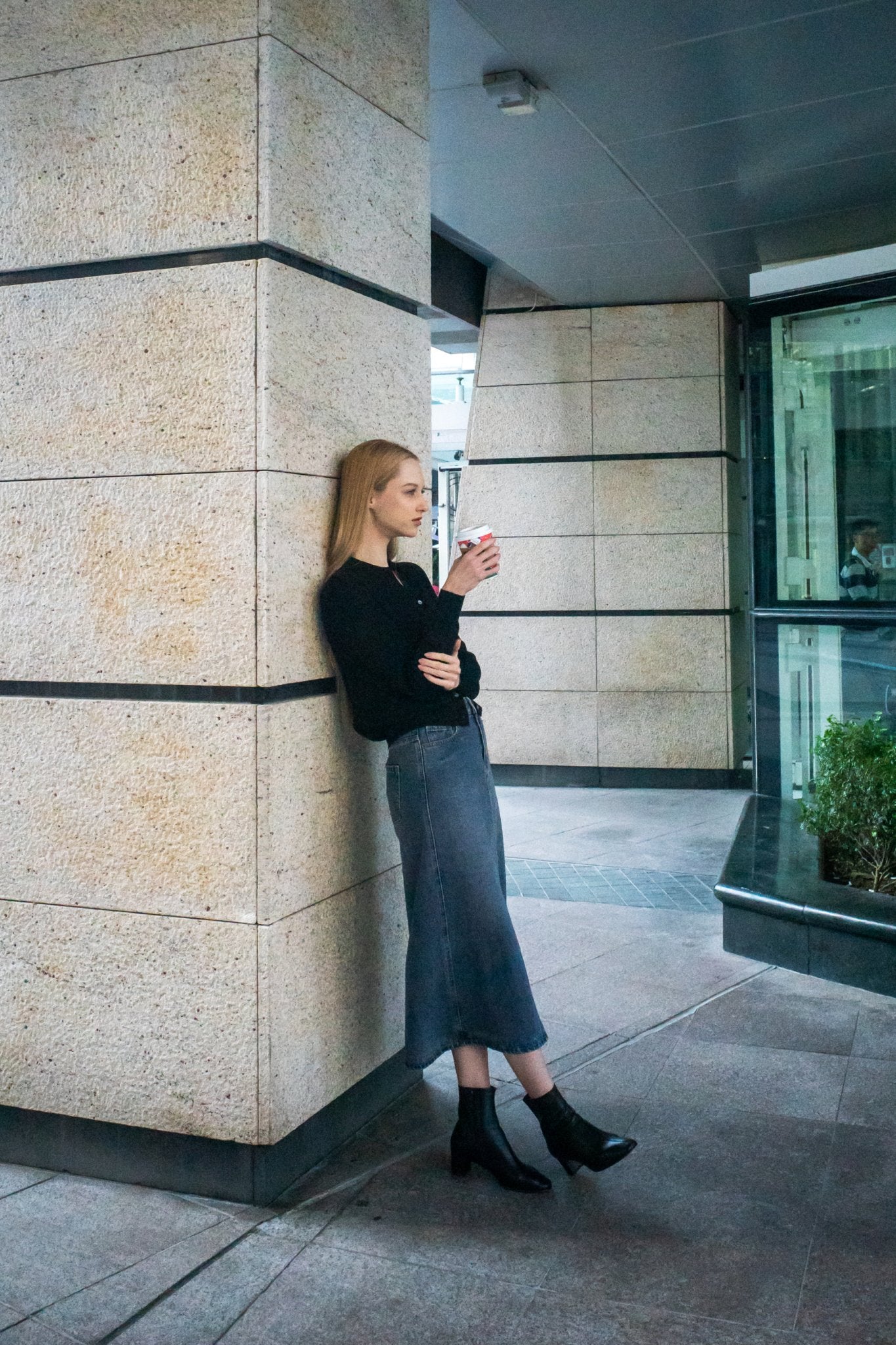 DELUXE silk-cashmere blended polo sweater (Black) - STELLAM