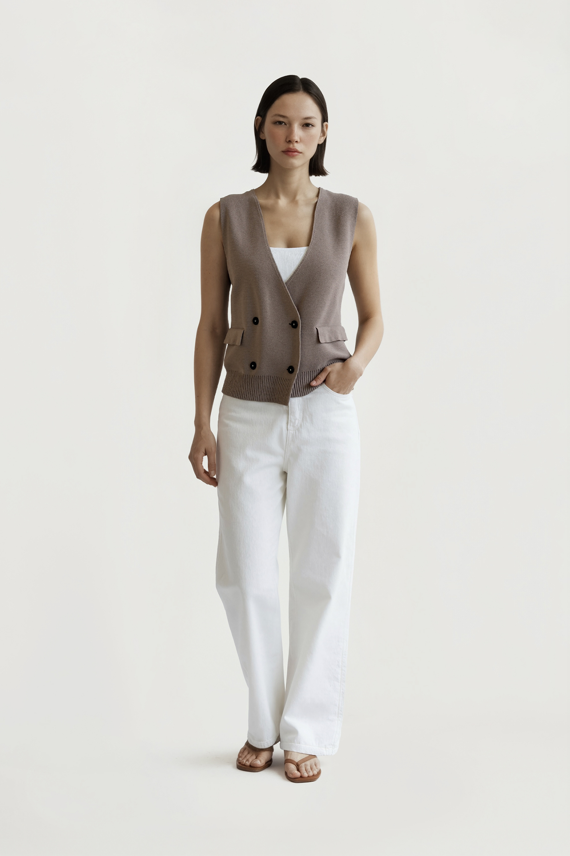 CIAO cotton gilet (Khaki)