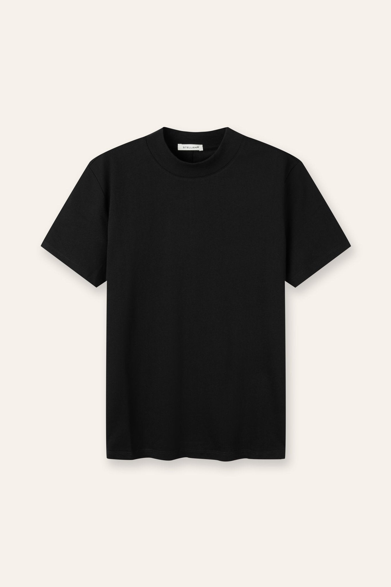 DORIS relaxed cotton tee (Black) - STELLAM