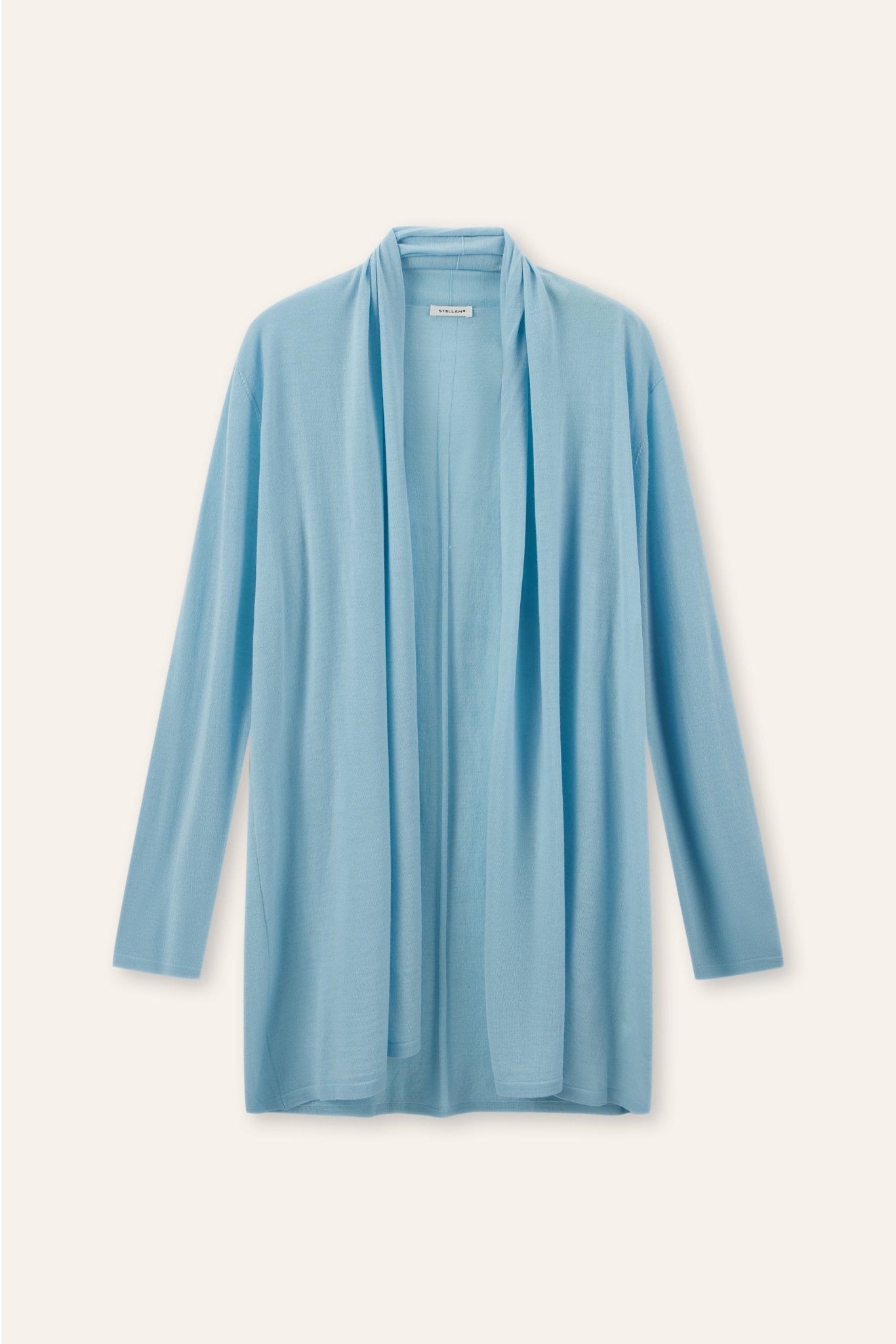 DRAPED wool cardigan (Blue) - STELLAM