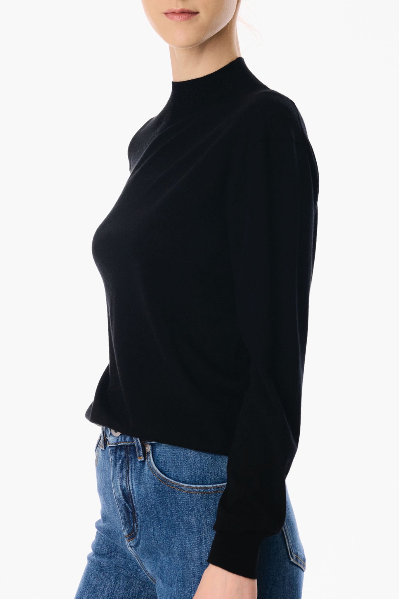 DRU wool sweater (Black) - STELLAM