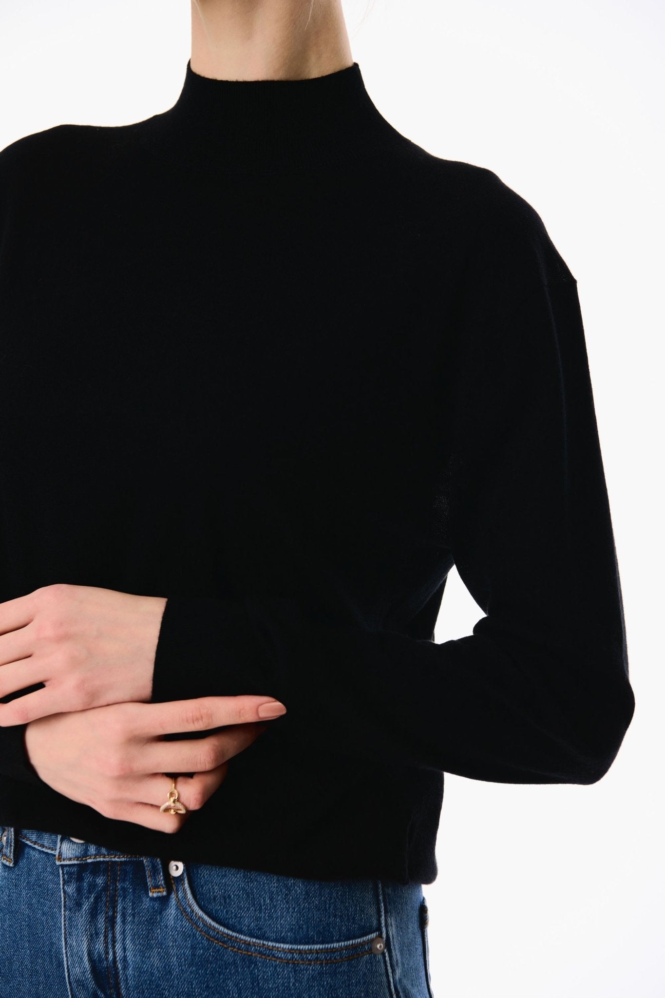 DRU wool sweater (Black) - STELLAM