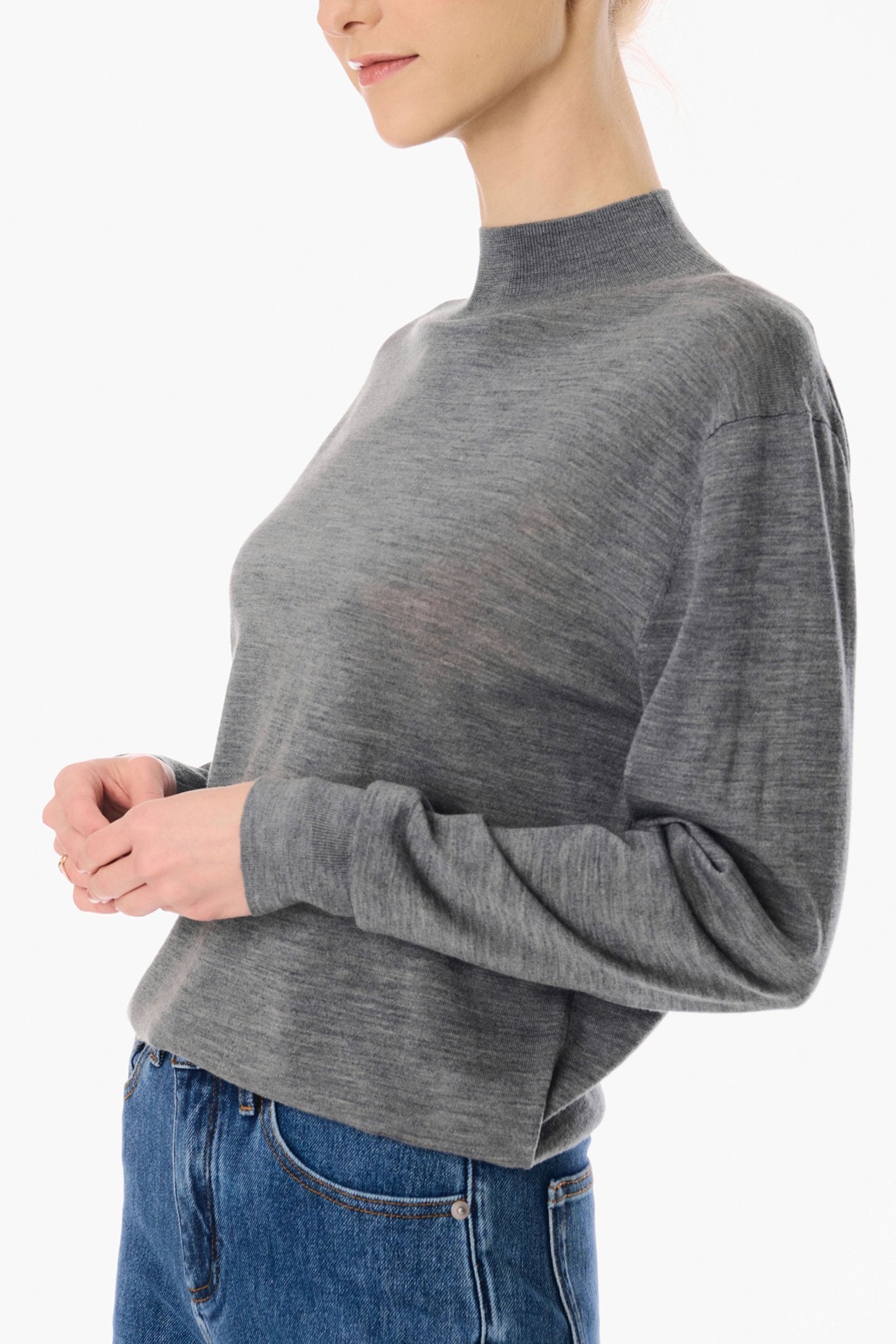 DRU wool sweater (Grey) - STELLAM
