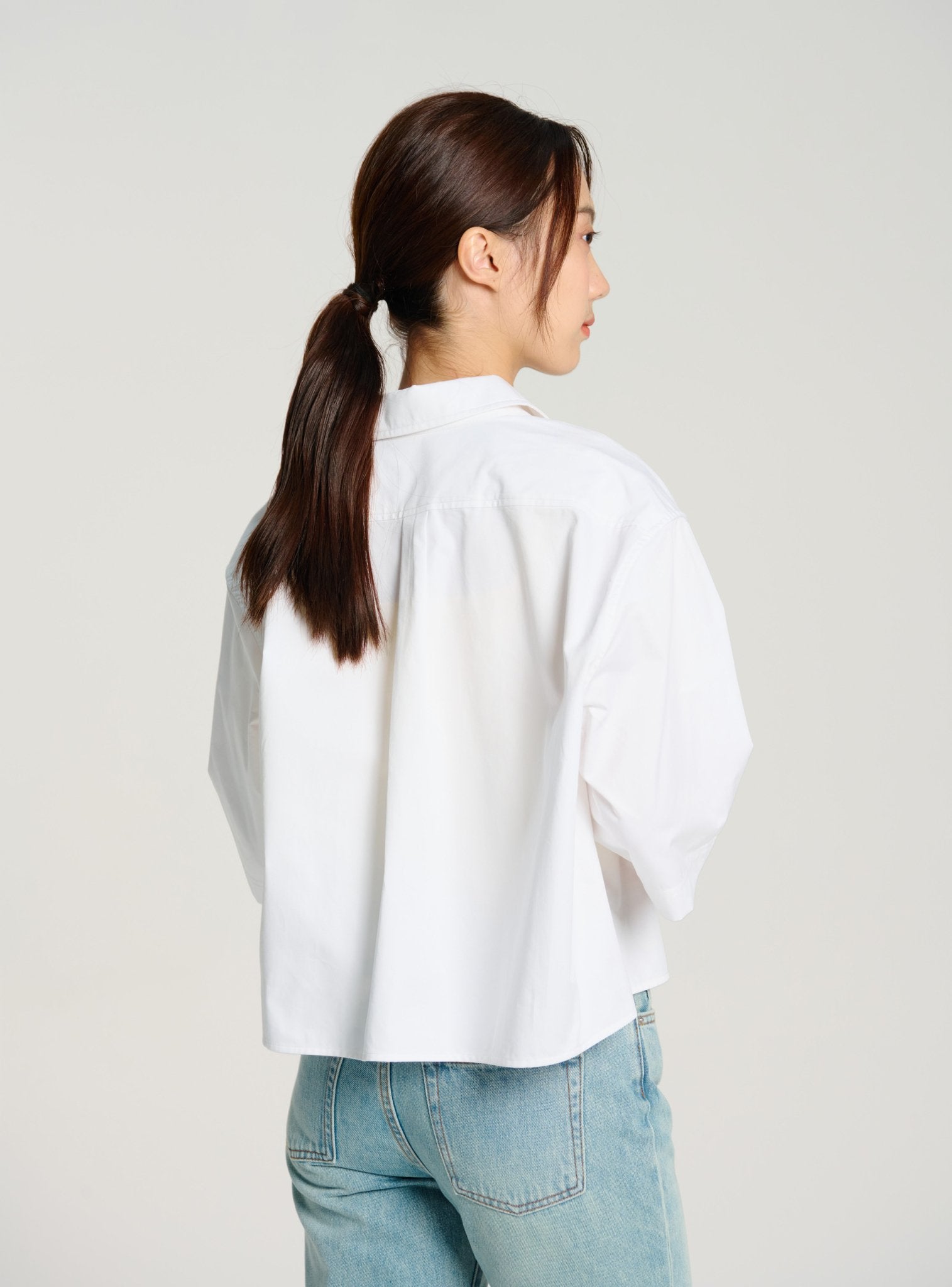 ELENA short sleeved shirt (White) - STELLAM