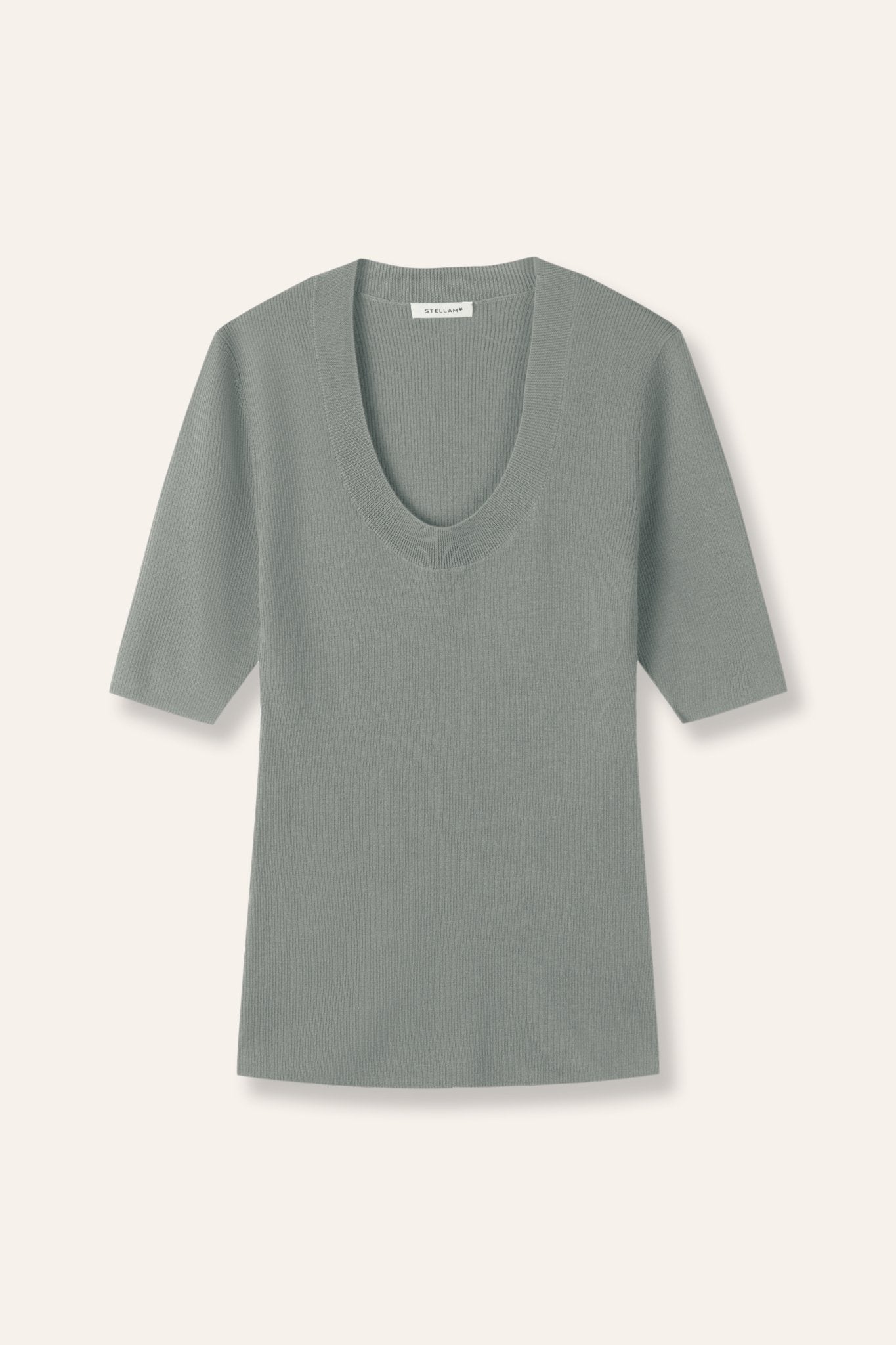EVA crew mid-sleeve pullover (Avocado) - STELLAM