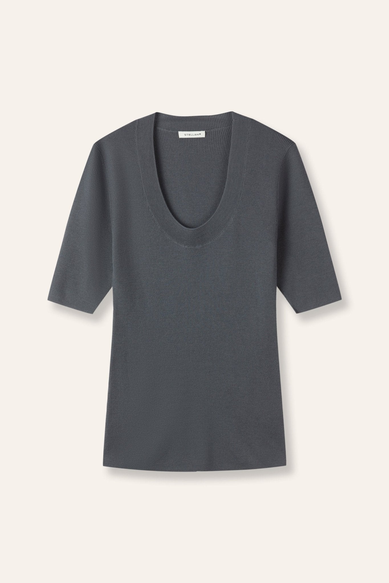 EVA crew mid-sleeve pullover (Dark grey) - STELLAM