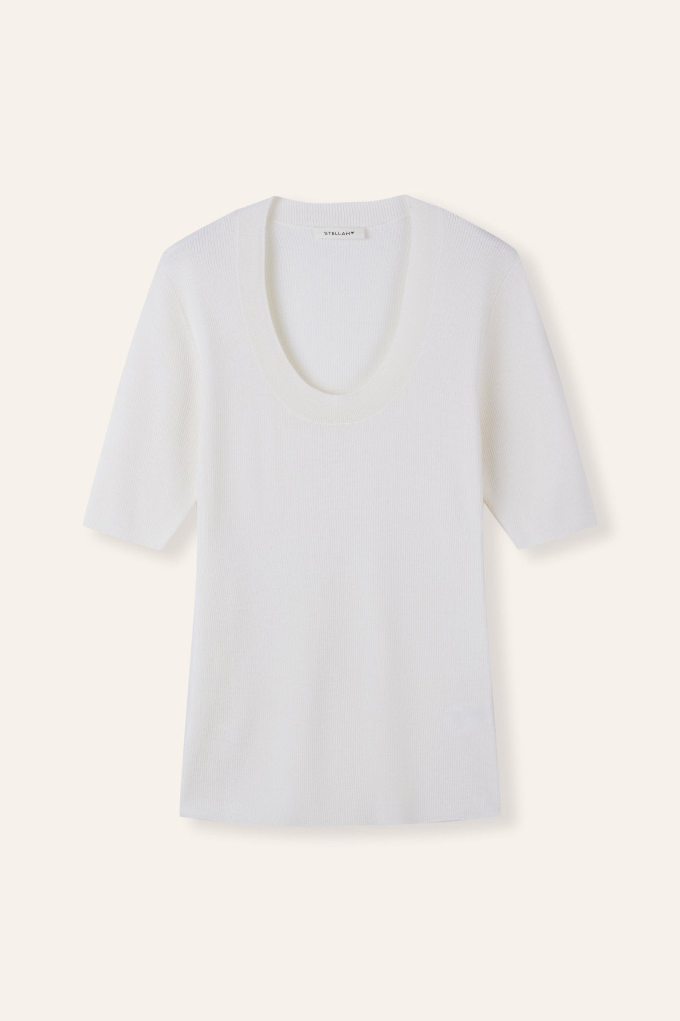 EVA crew mid-sleeve pullover (Milk) - STELLAM