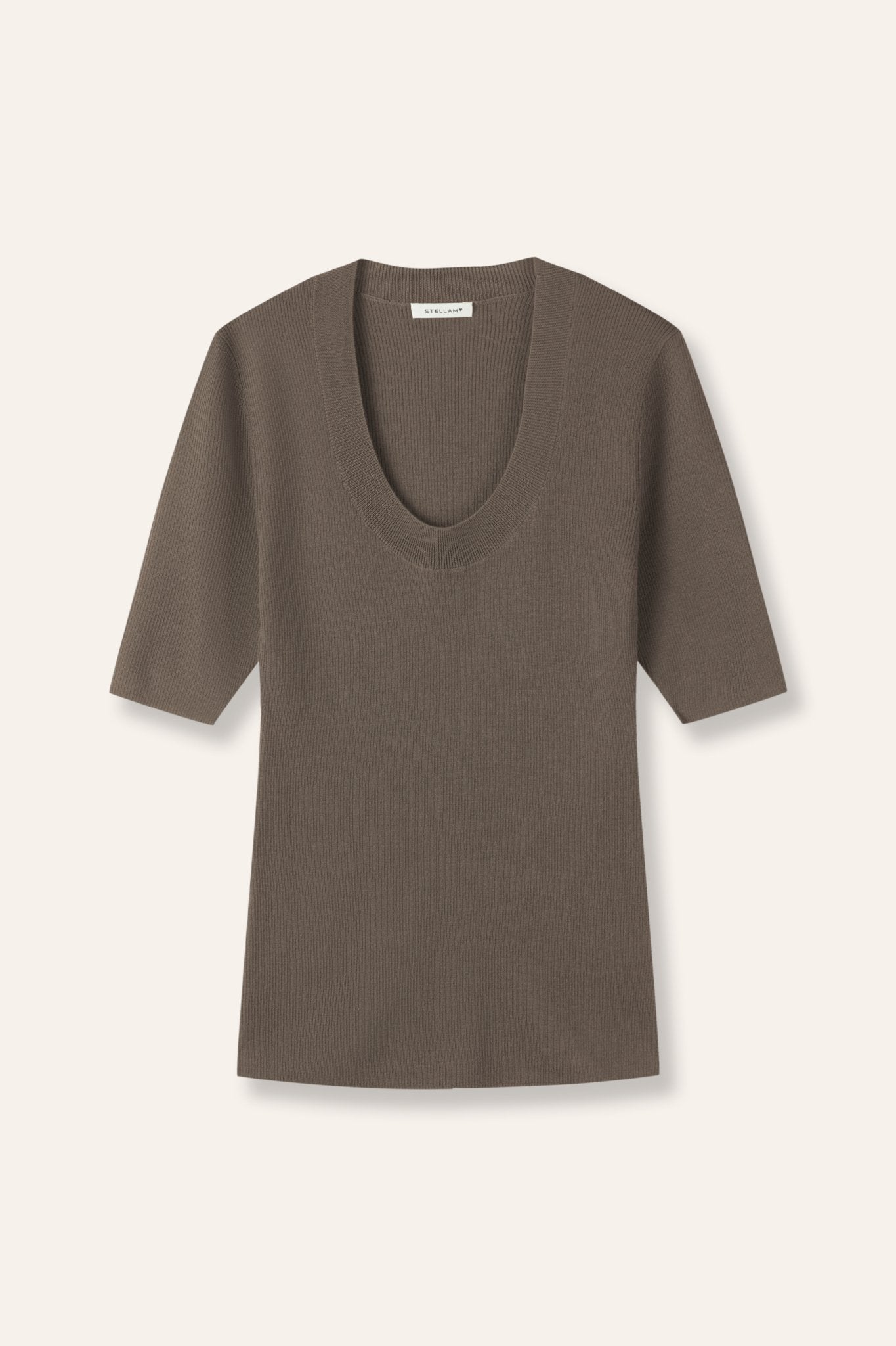 EVA crew mid-sleeve pullover (Oatmeal) - STELLAM