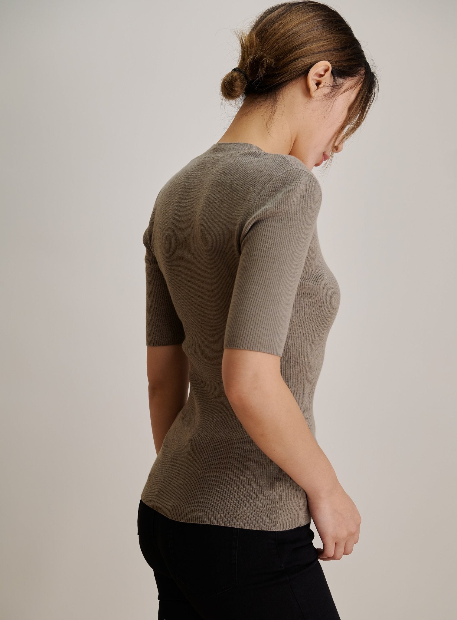 EVA crew mid-sleeve pullover (Oatmeal) - STELLAM