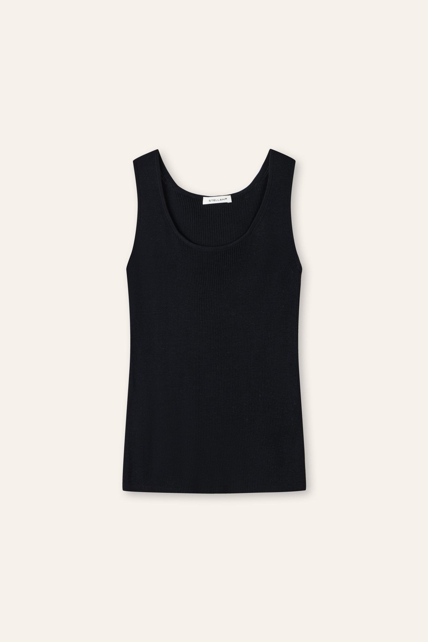 FENYA silk knit tank (Black) - STELLAM