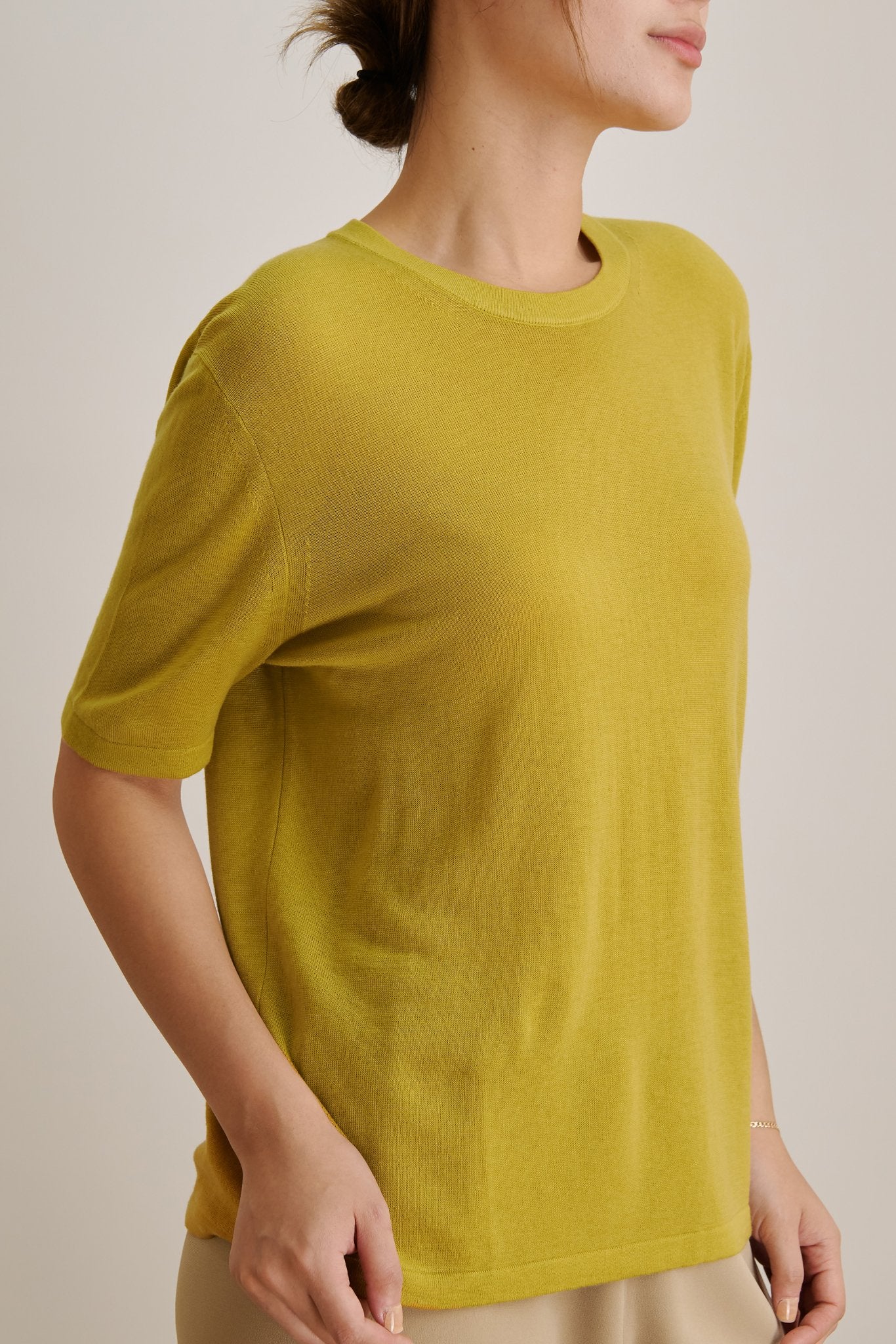 FLORENCE crew neck wool top (Mustard) - STELLAM