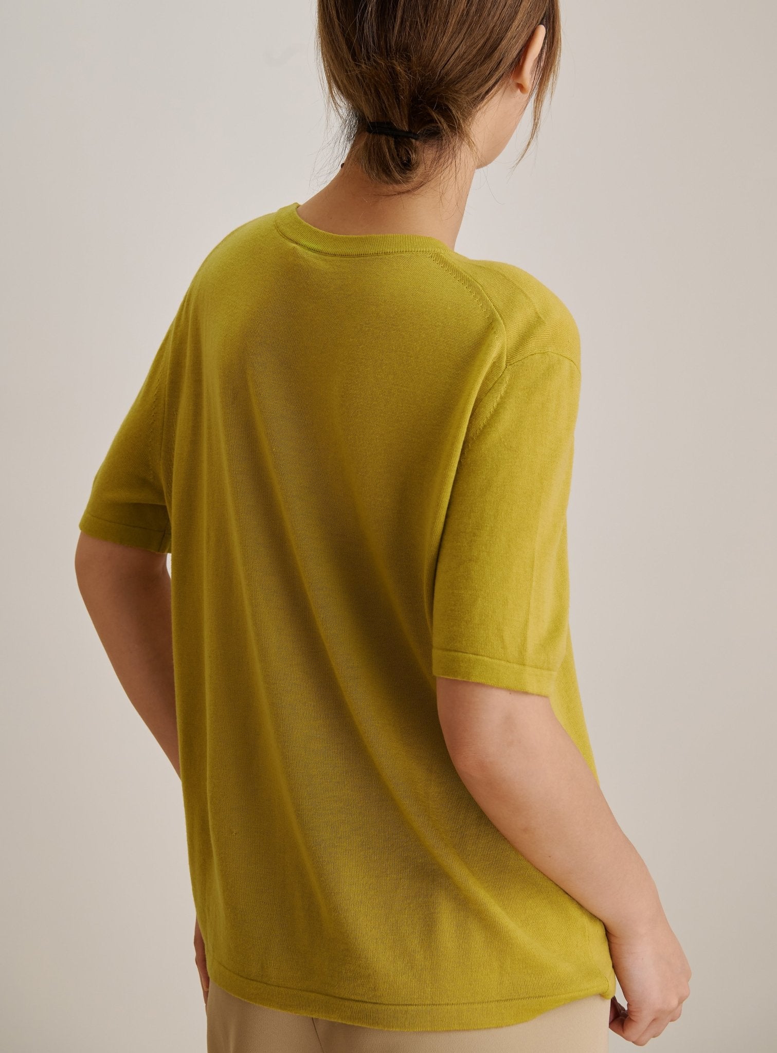 FLORENCE crew neck wool top (Mustard) - STELLAM