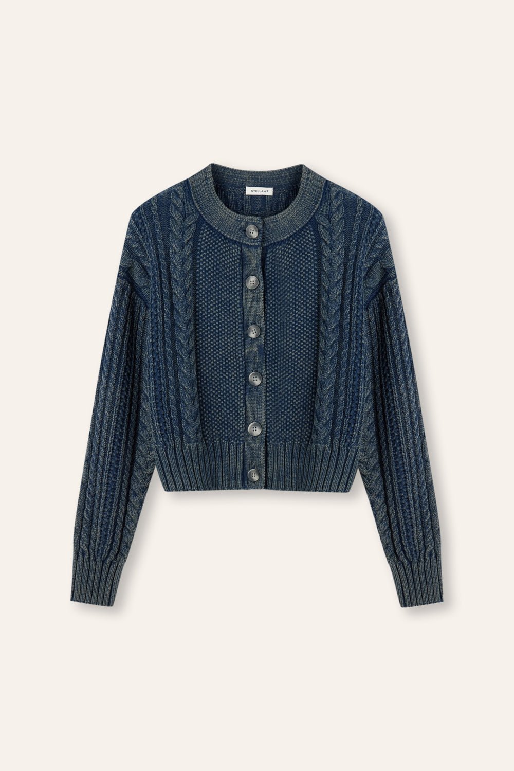GANI cotton cardigan (Denim blue) - STELLAM
