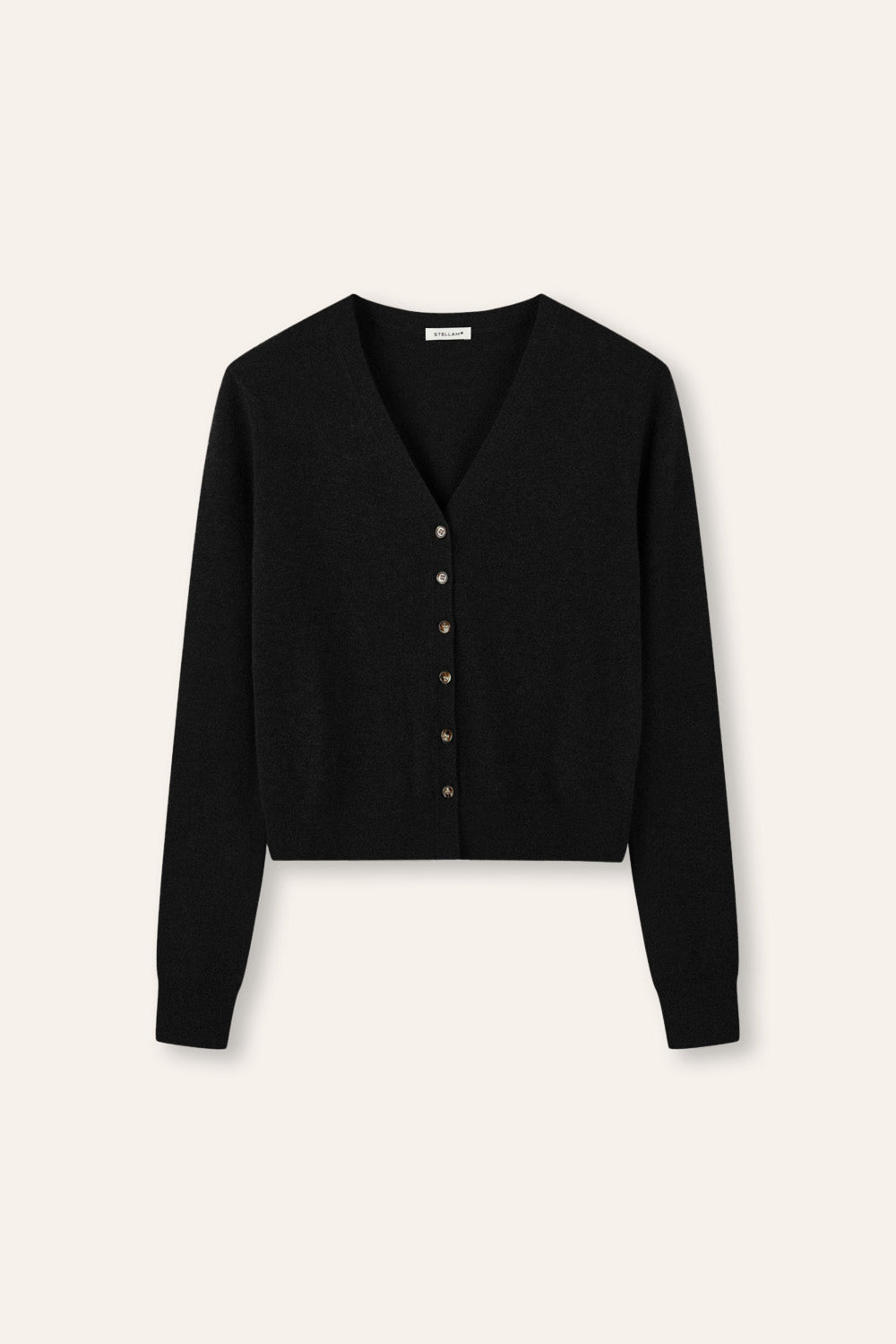 GRACE superfine cashmere cardigan (Black) - STELLAM