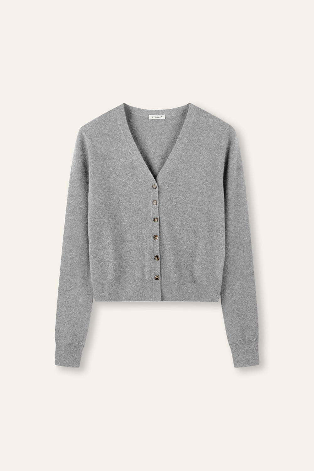 GRACE superfine cashmere cardigan (Grey) - STELLAM