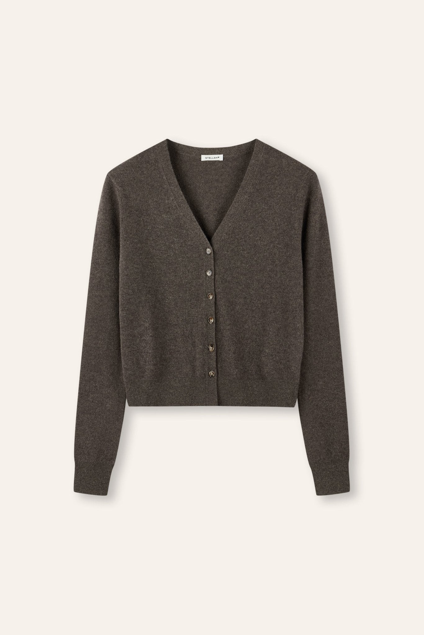 GRACE superfine cashmere cardigan (Mocha) - STELLAM