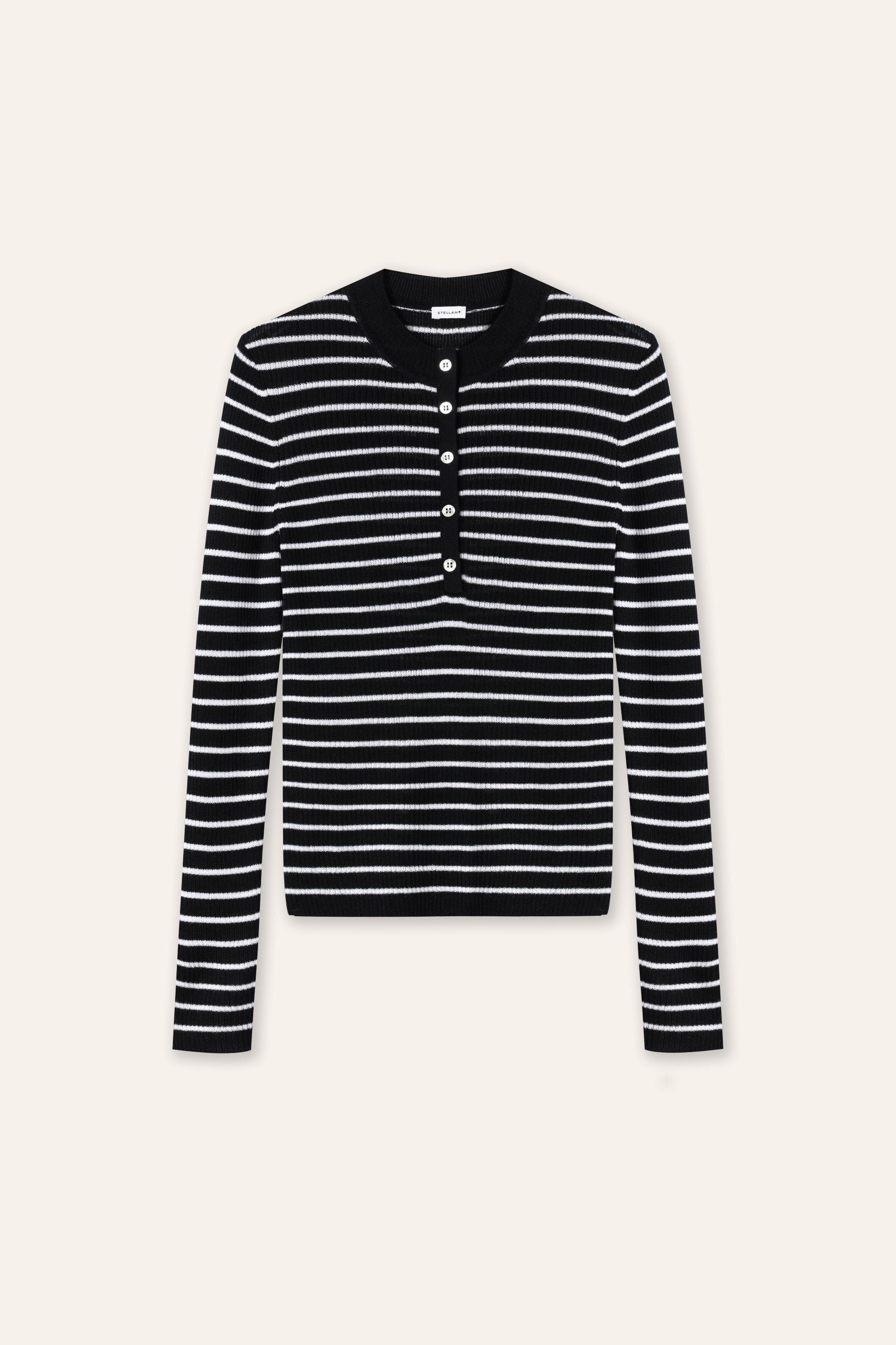 HERA 絲混紡毛衣(黑白條紋)