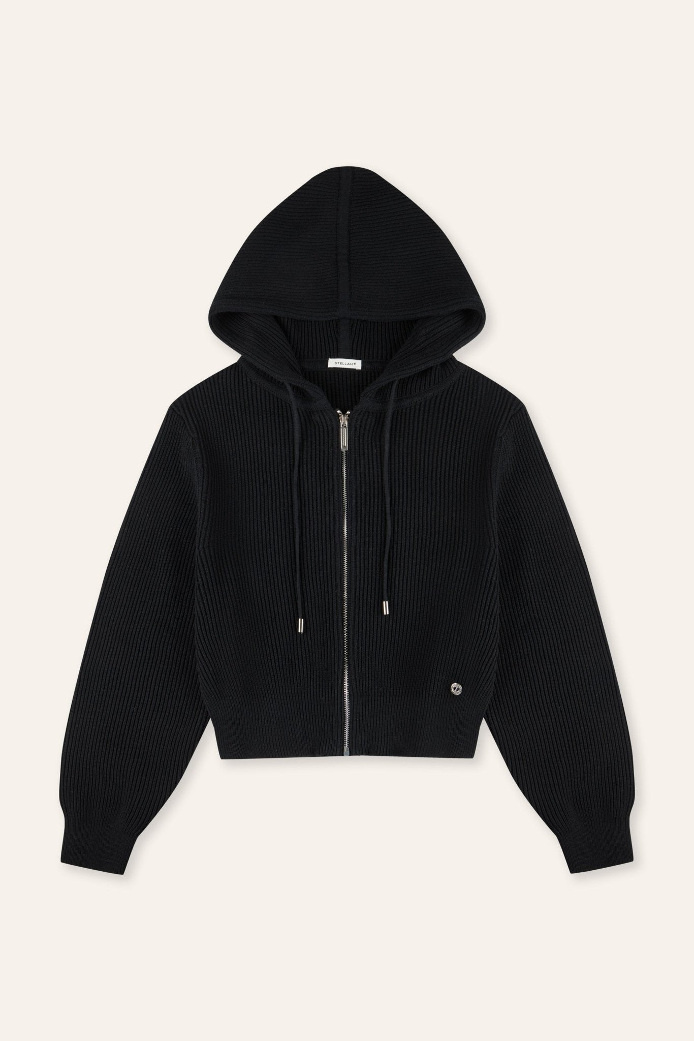 HOODIE cotton zip jacket (Black) - STELLAM