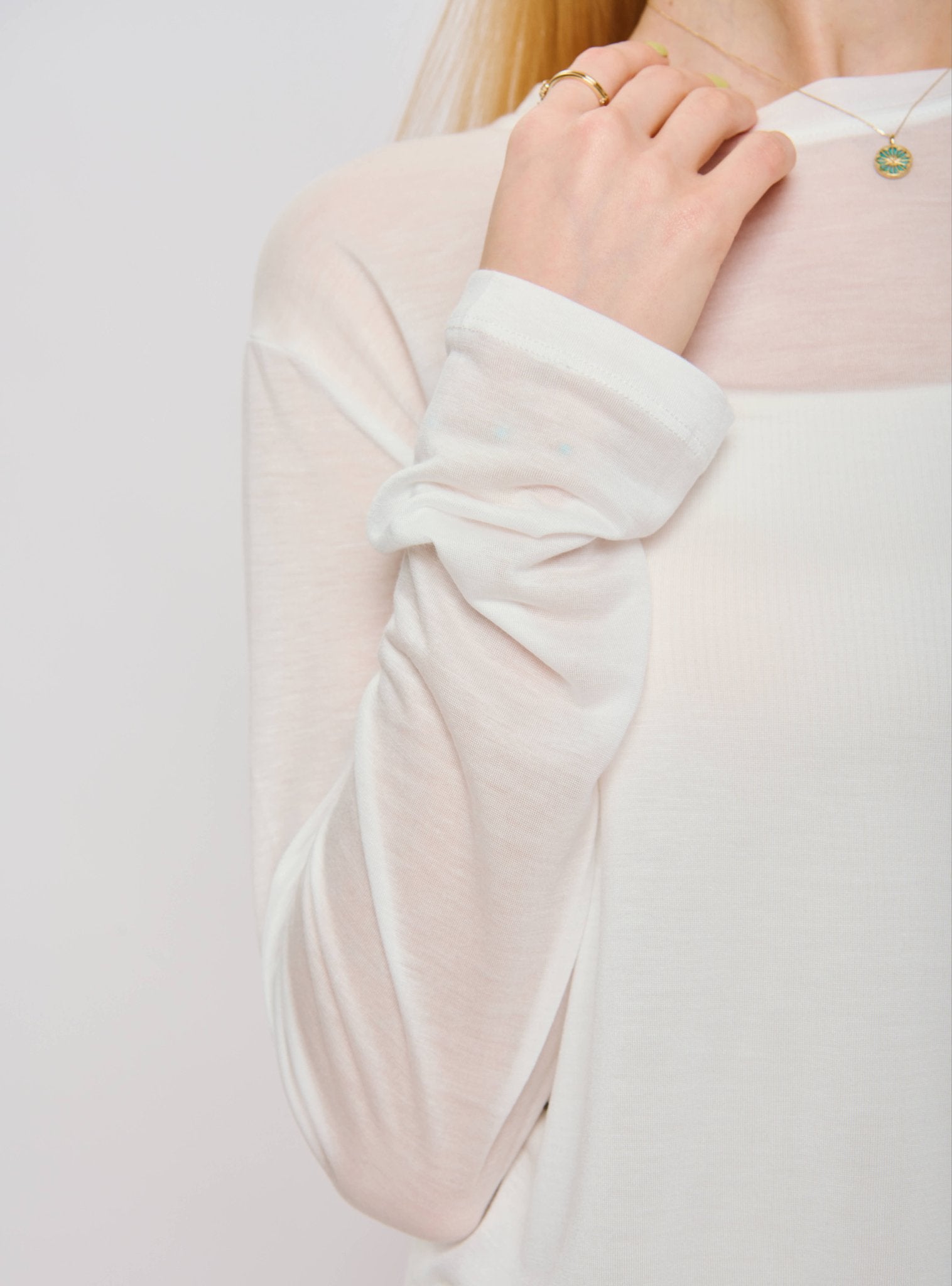 IRIS TENCEL easy-care top (White) - STELLAM
