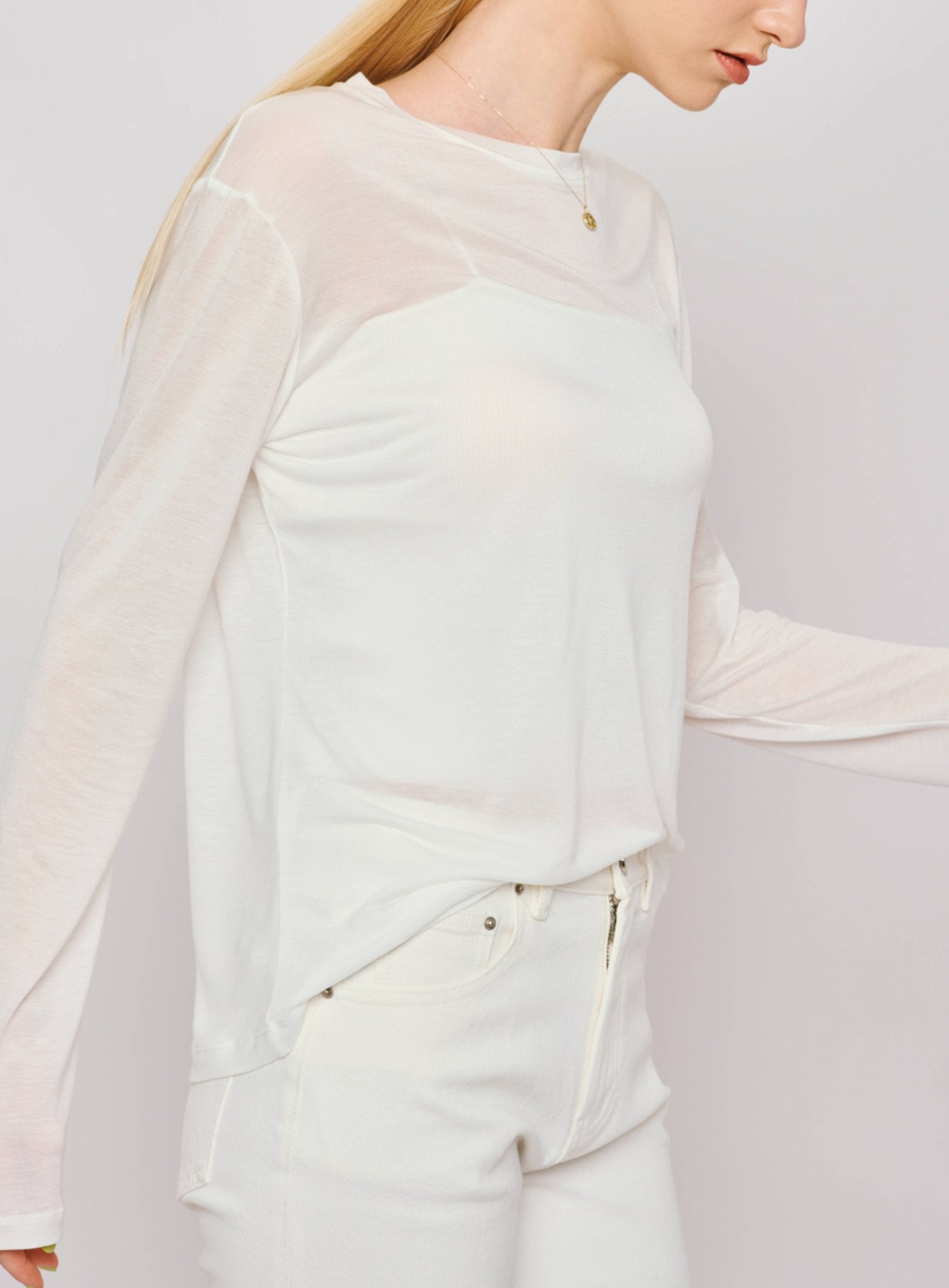 IRIS TENCEL easy-care top (White) - STELLAM