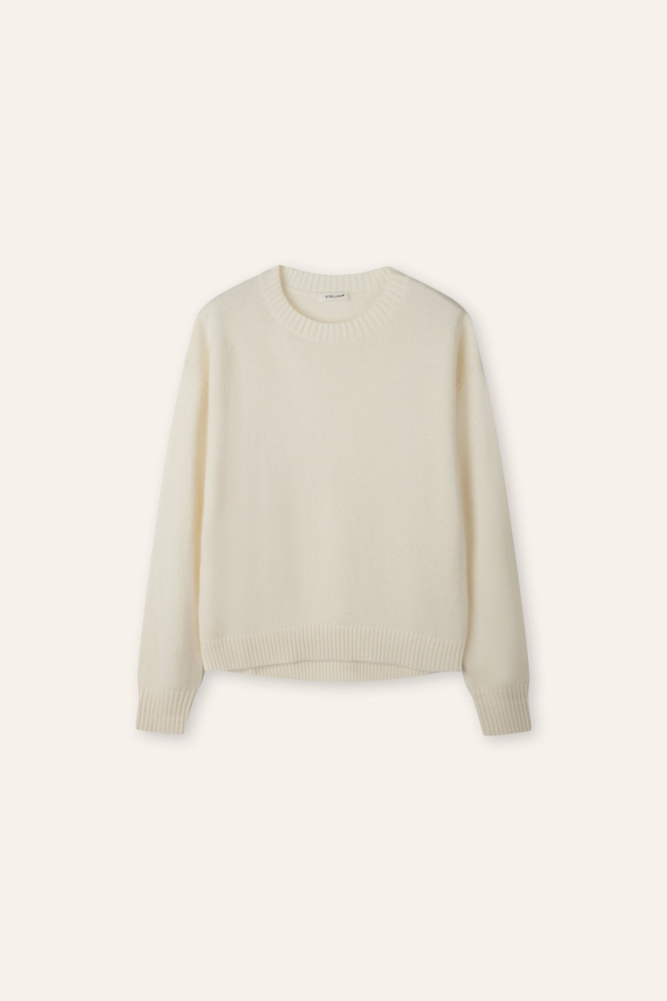 ISABEL cashmere-blended crew neck sweater (Milk) - STELLAM