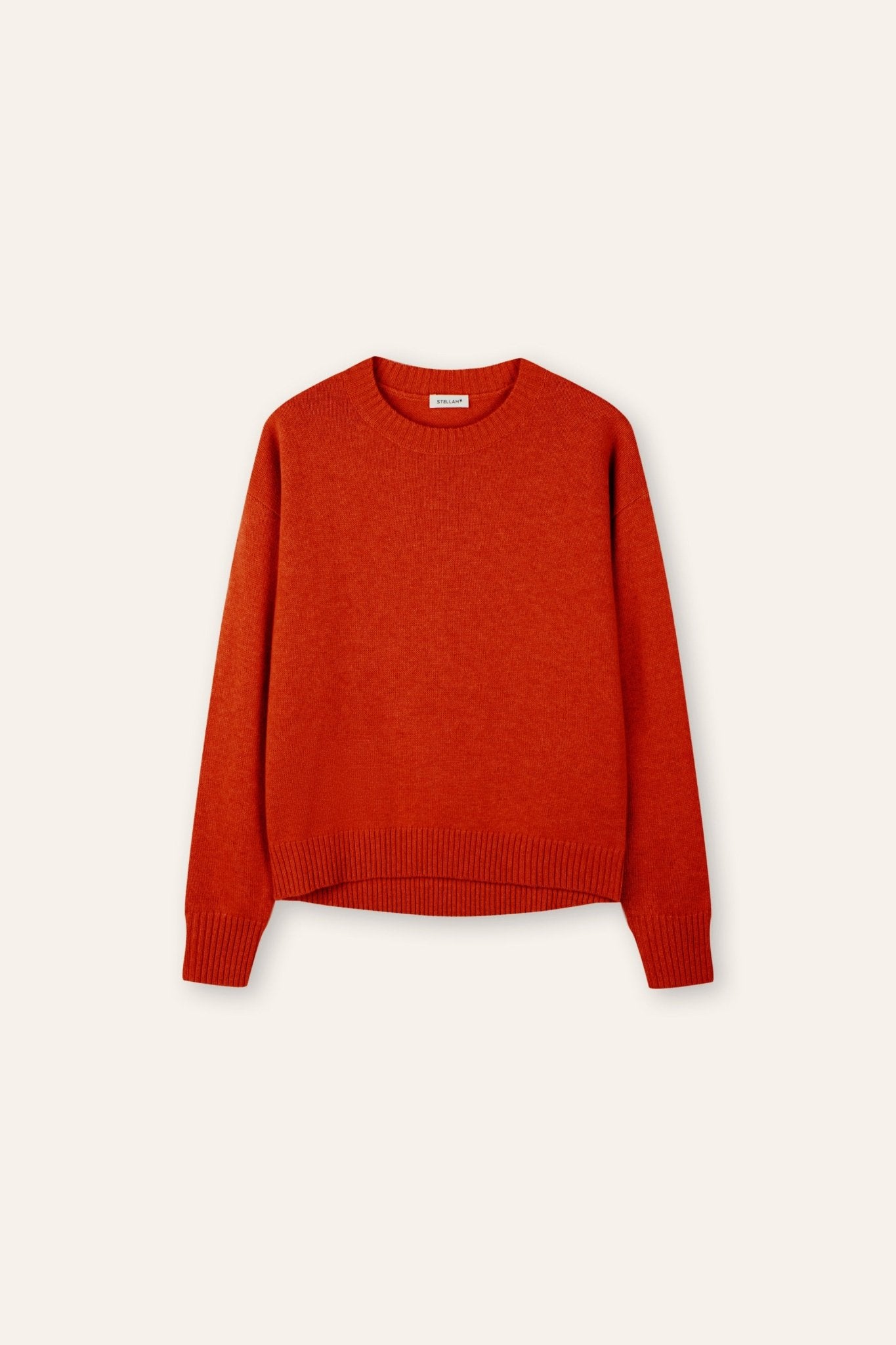 ISABEL cashmere-blended crew neck sweater (Red) - STELLAM