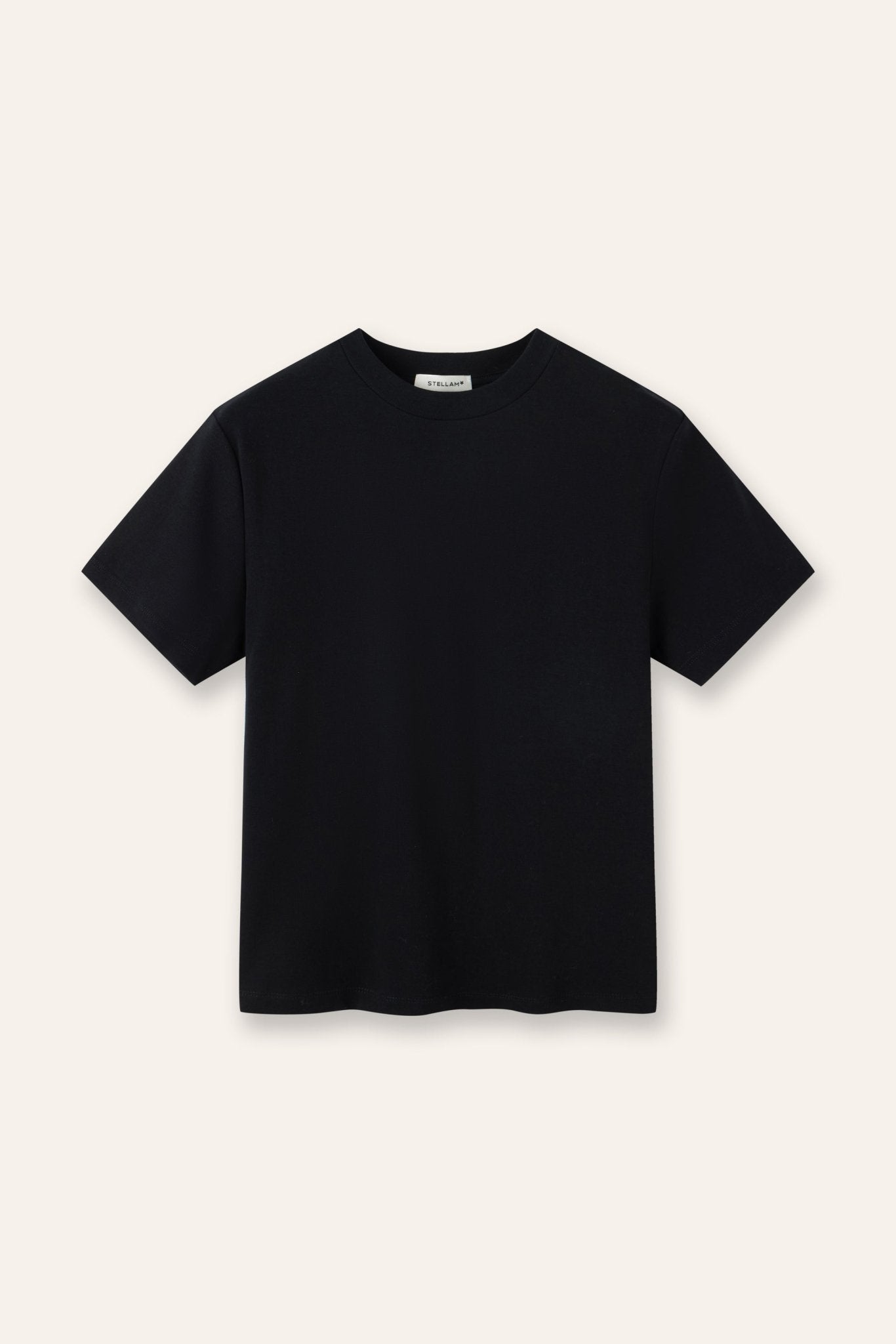 JADE cotton tee (Black) - STELLAM