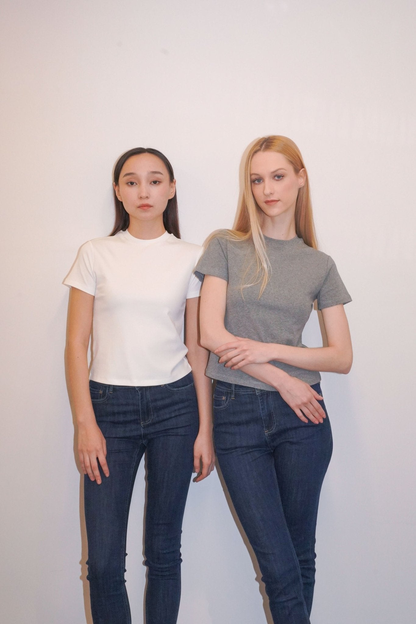 JADE cotton tee (Grey) - STELLAM